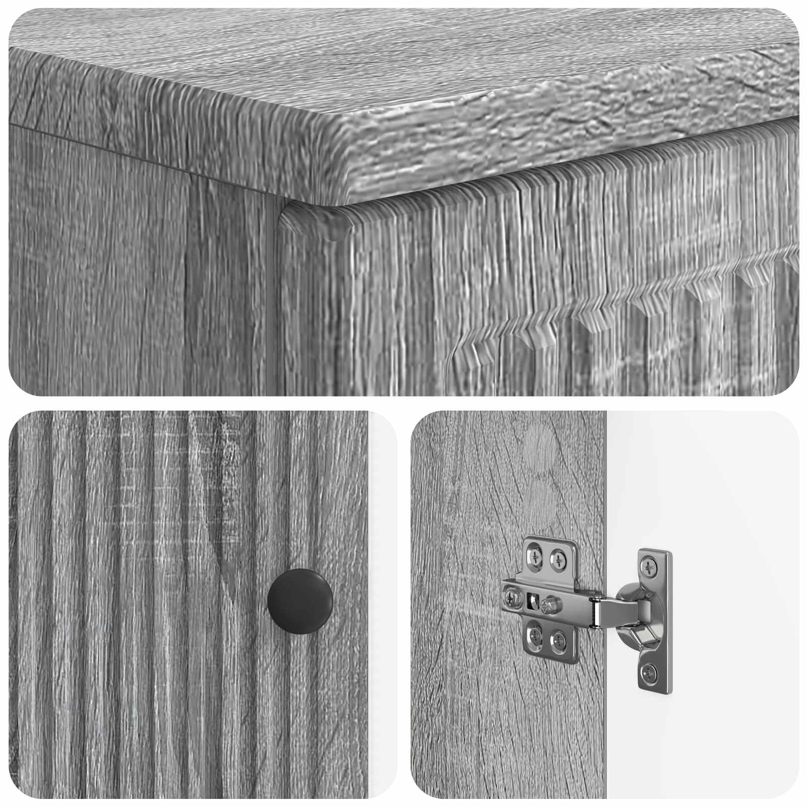 3-delige badkamerkast set EDE Grijs Sonoma Bewerkt hout is nu te koop bij PeponiXL, paradijselijk wonen!