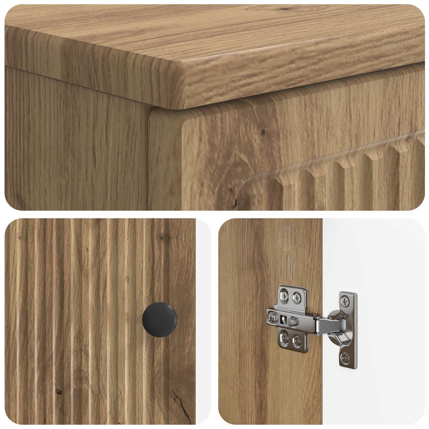 3-delige badkamerkast set EDE Artisanaal eiken Bewerkt hout is nu te koop bij PeponiXL, paradijselijk wonen!
