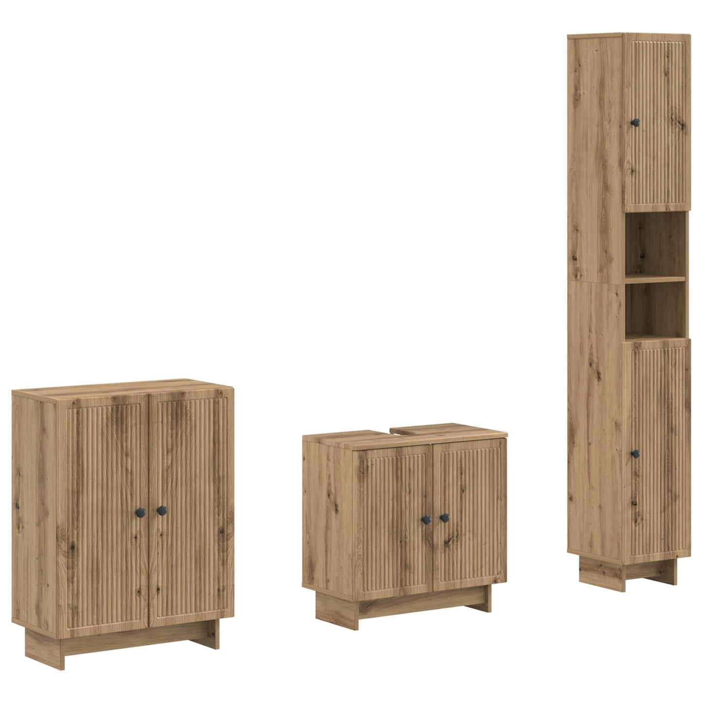 3-delige badkamerkast set EDE Artisanaal eiken Bewerkt hout is nu te koop bij PeponiXL, paradijselijk wonen!