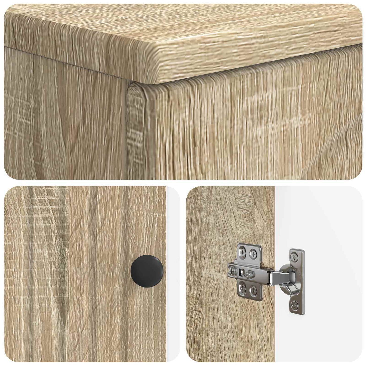 3-delige badkamerkast set ALKMAAR Sonoma Eiken Bewerkt hout is nu te koop bij PeponiXL, paradijselijk wonen!