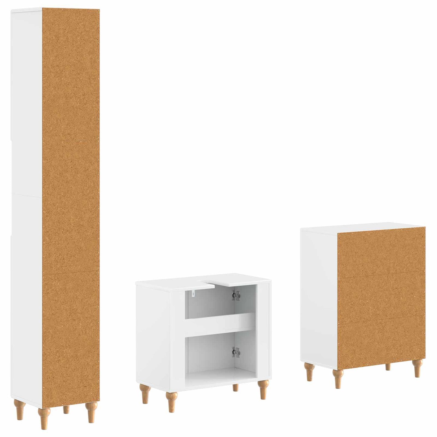 3-delige badkamerkast set ALKMAAR Hoogglans Wit Bewerkt hout is nu te koop bij PeponiXL, paradijselijk wonen!