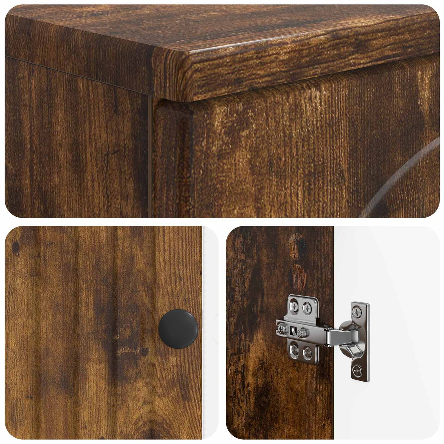 3-delige badkamerkast set ALKMAAR Gerookt eiken Bewerkt hout is nu te koop bij PeponiXL, paradijselijk wonen!