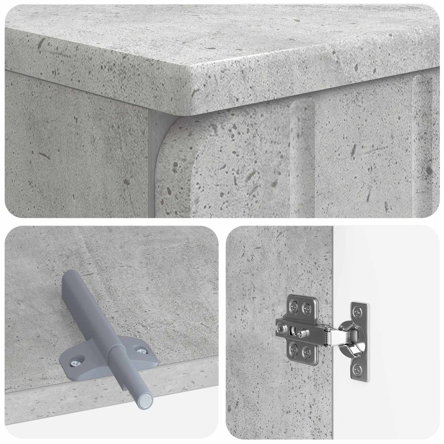 3-delige badkamerkast set ZWOLLE Betongrijs Bewerkt hout is nu te koop bij PeponiXL, paradijselijk wonen!
