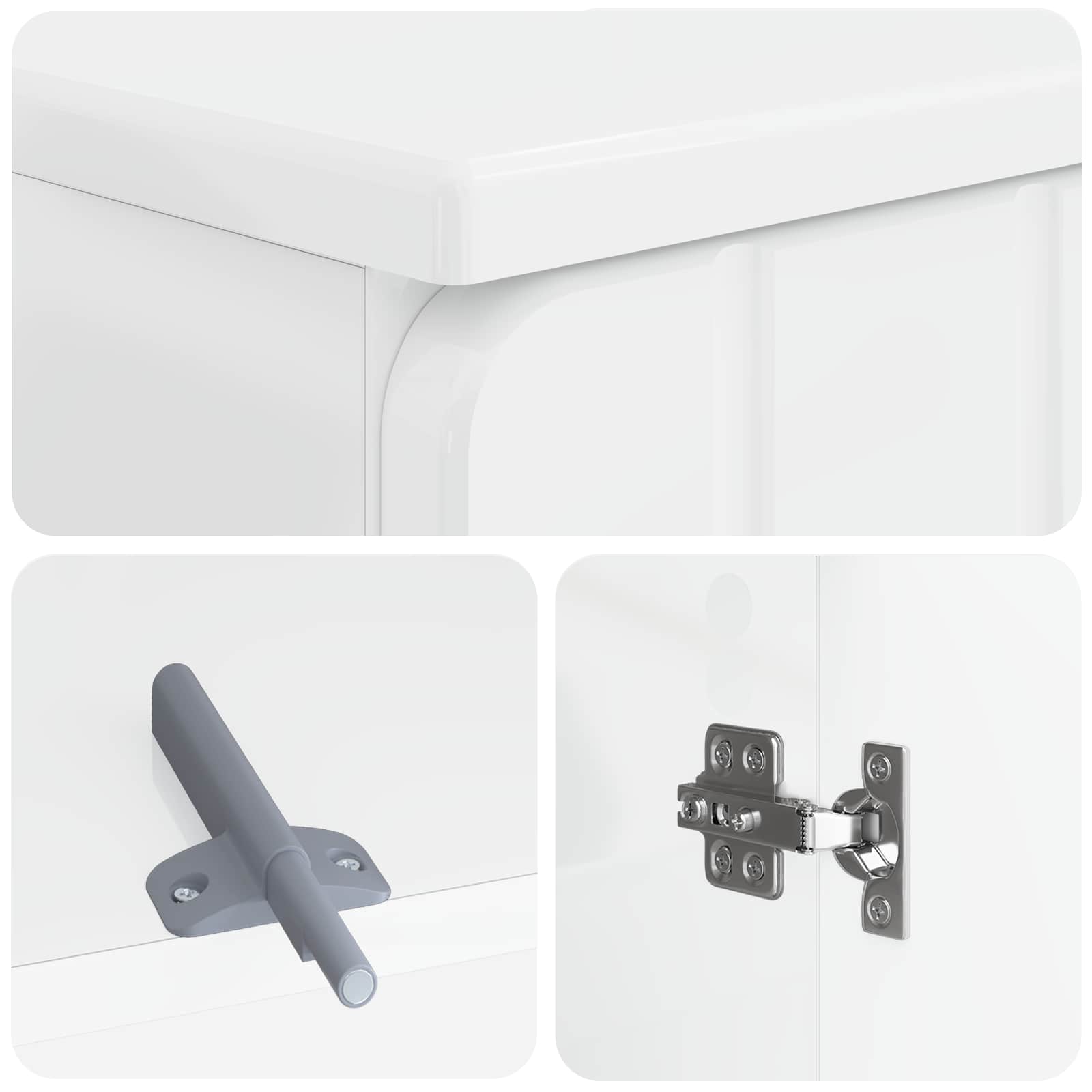 3-delige badkamerkast set ZWOLLE Hoogglans Wit Bewerkt hout is nu te koop bij PeponiXL, paradijselijk wonen!