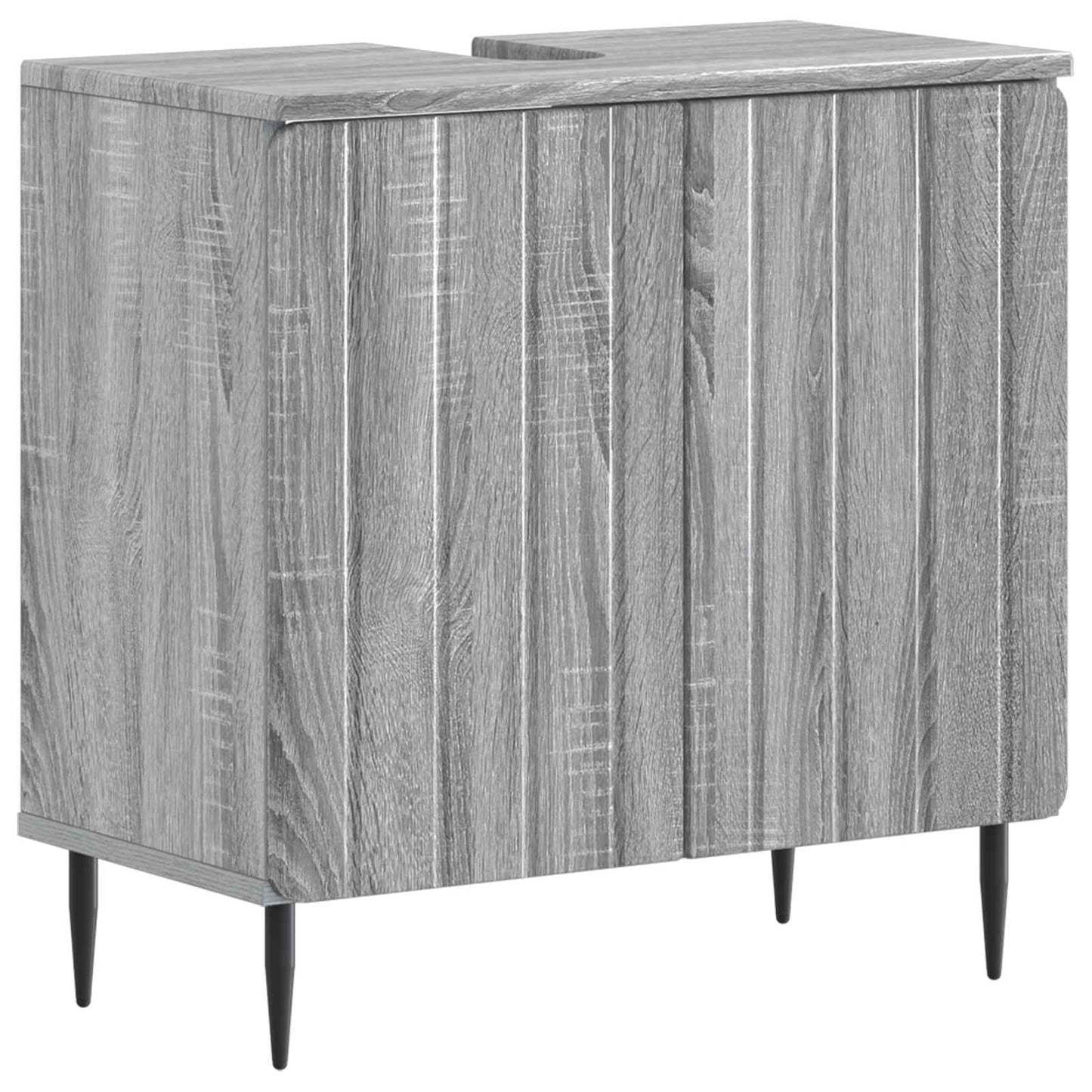 3-delige badkamerkast set ZWOLLE Grijs Sonoma Bewerkt hout is nu te koop bij PeponiXL, paradijselijk wonen!