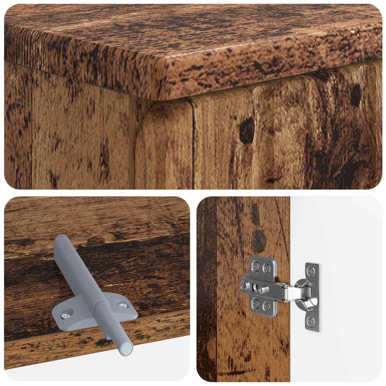 3-delige badkamerkast set ZWOLLE Oud hout Bewerkt hout is nu te koop bij PeponiXL, paradijselijk wonen!