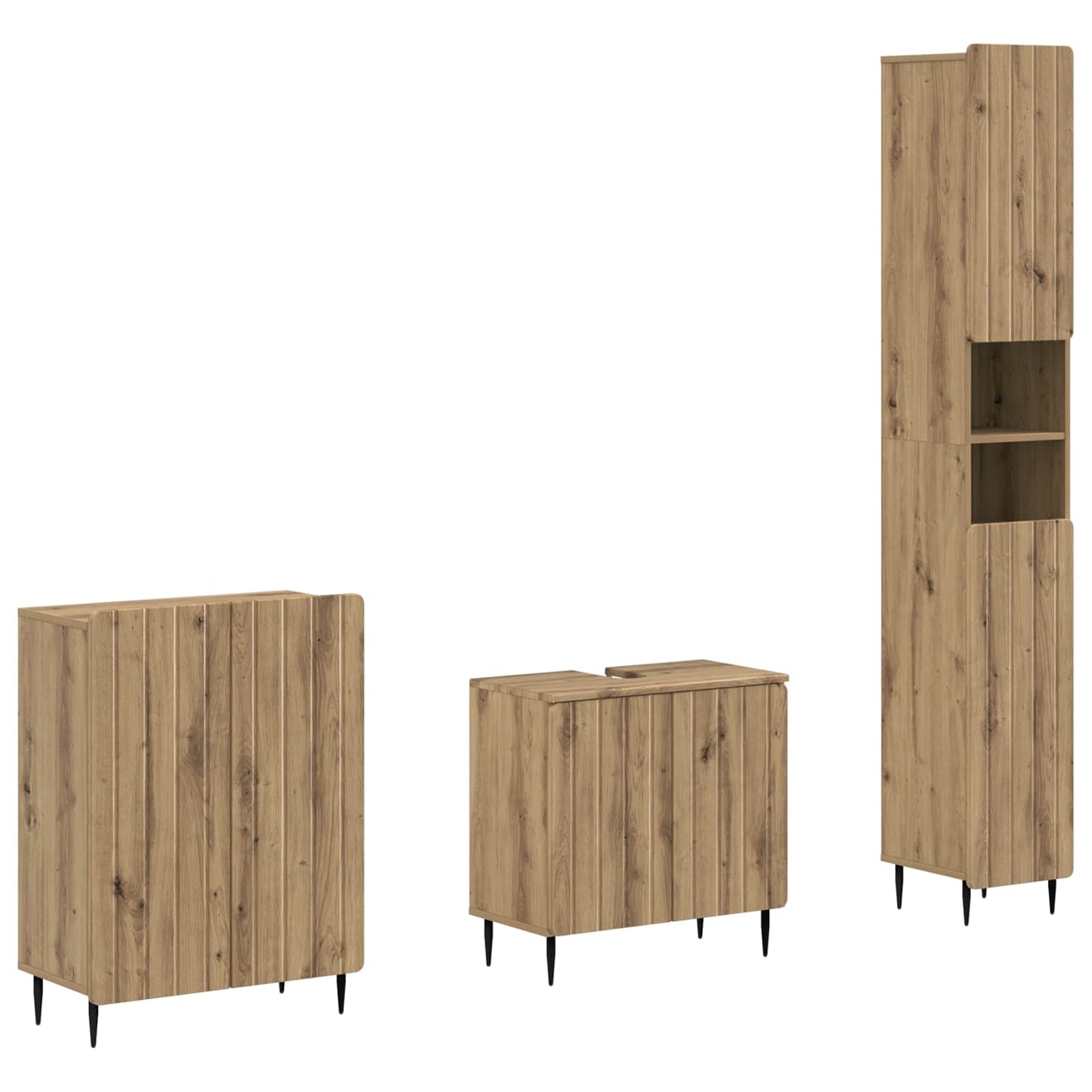 3-delige badkamerkast set ZWOLLE Artisanaal eiken Bewerkt hout is nu te koop bij PeponiXL, paradijselijk wonen!