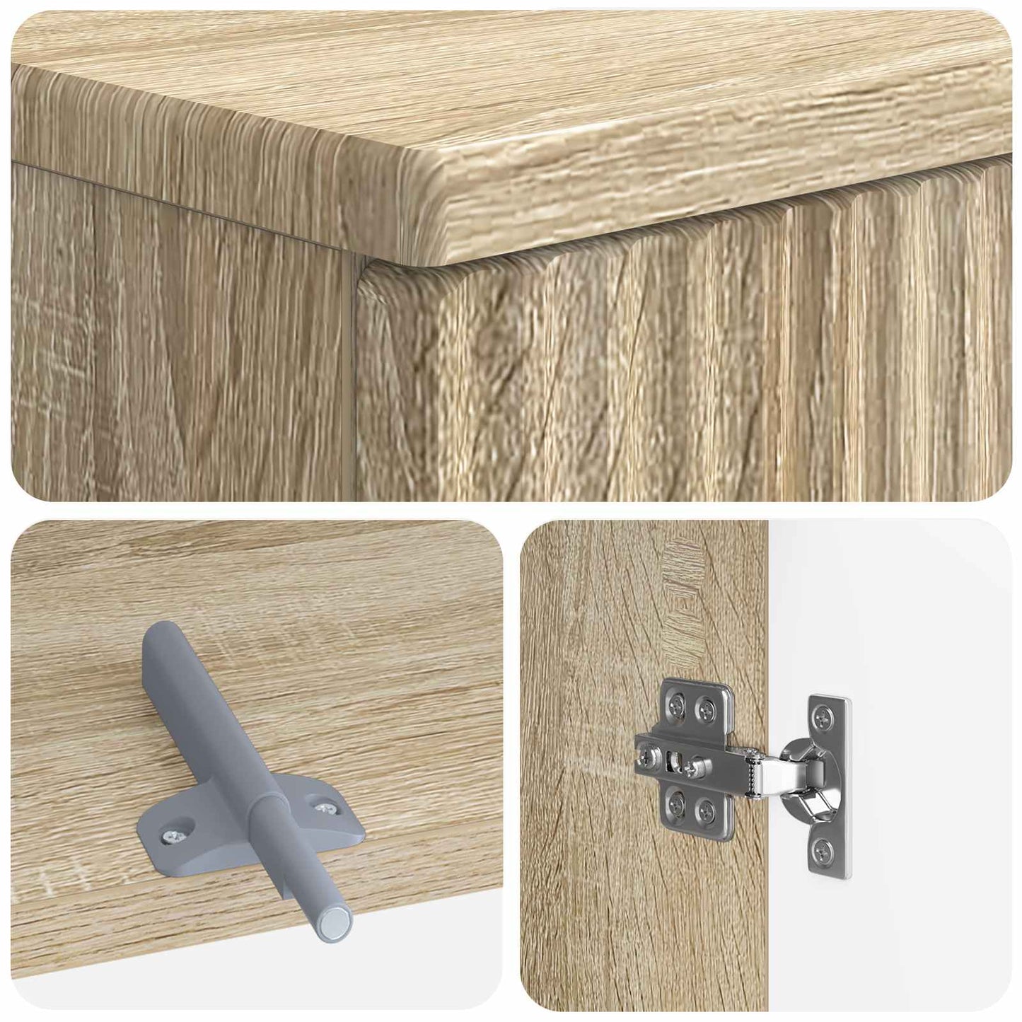 3-delige badkamerkast set ARNHEM Sonoma Eiken Bewerkt hout is nu te koop bij PeponiXL, paradijselijk wonen!