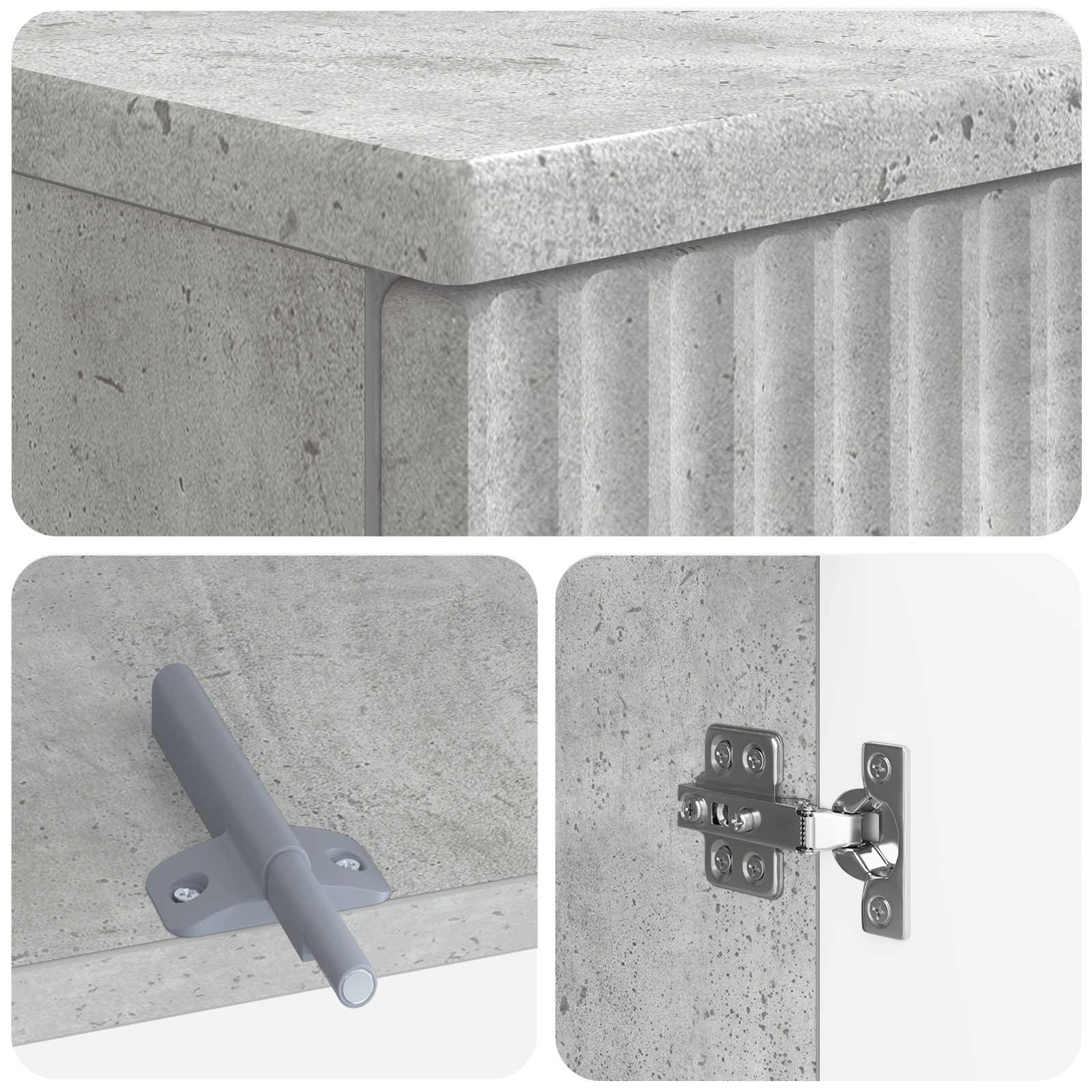 3-delige badkamerkast set ARNHEM Betongrijs Bewerkt hout is nu te koop bij PeponiXL, paradijselijk wonen!