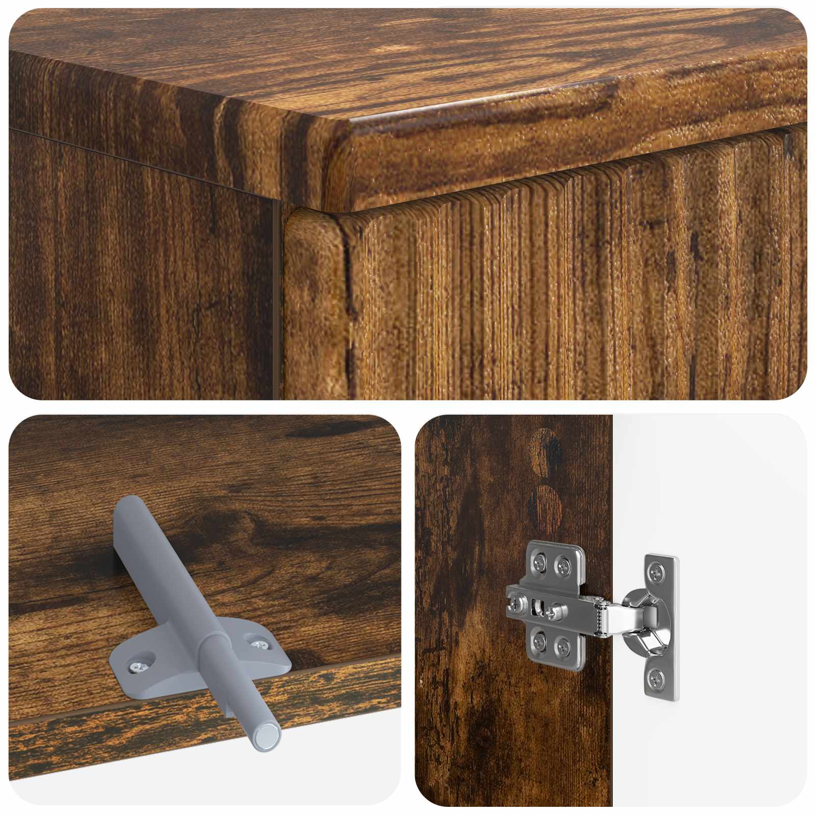 3-delige badkamerkast set ARNHEM Gerookt eiken Bewerkt hout is nu te koop bij PeponiXL, paradijselijk wonen!