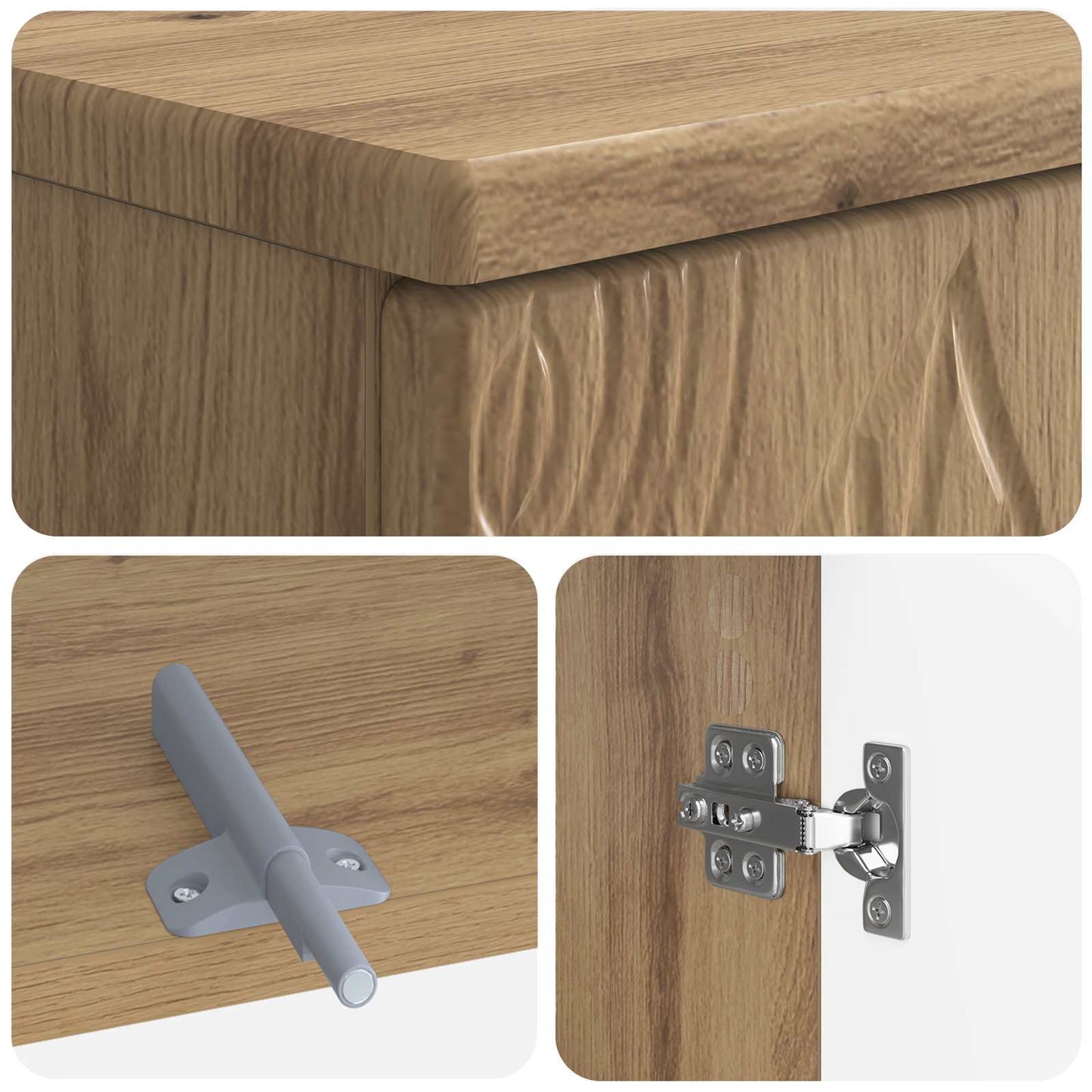 3-delige badkamerkast set DELFT Artisanaal eiken Bewerkt hout is nu te koop bij PeponiXL, paradijselijk wonen!