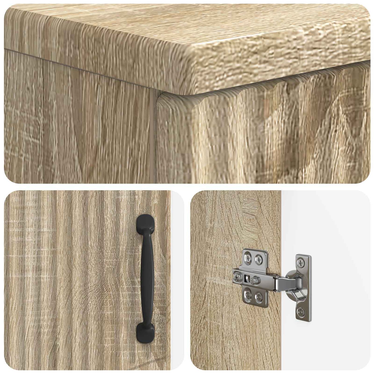 3-delige badkamerkast set HOORN Sonoma Eiken Bewerkt hout is nu te koop bij PeponiXL, paradijselijk wonen!