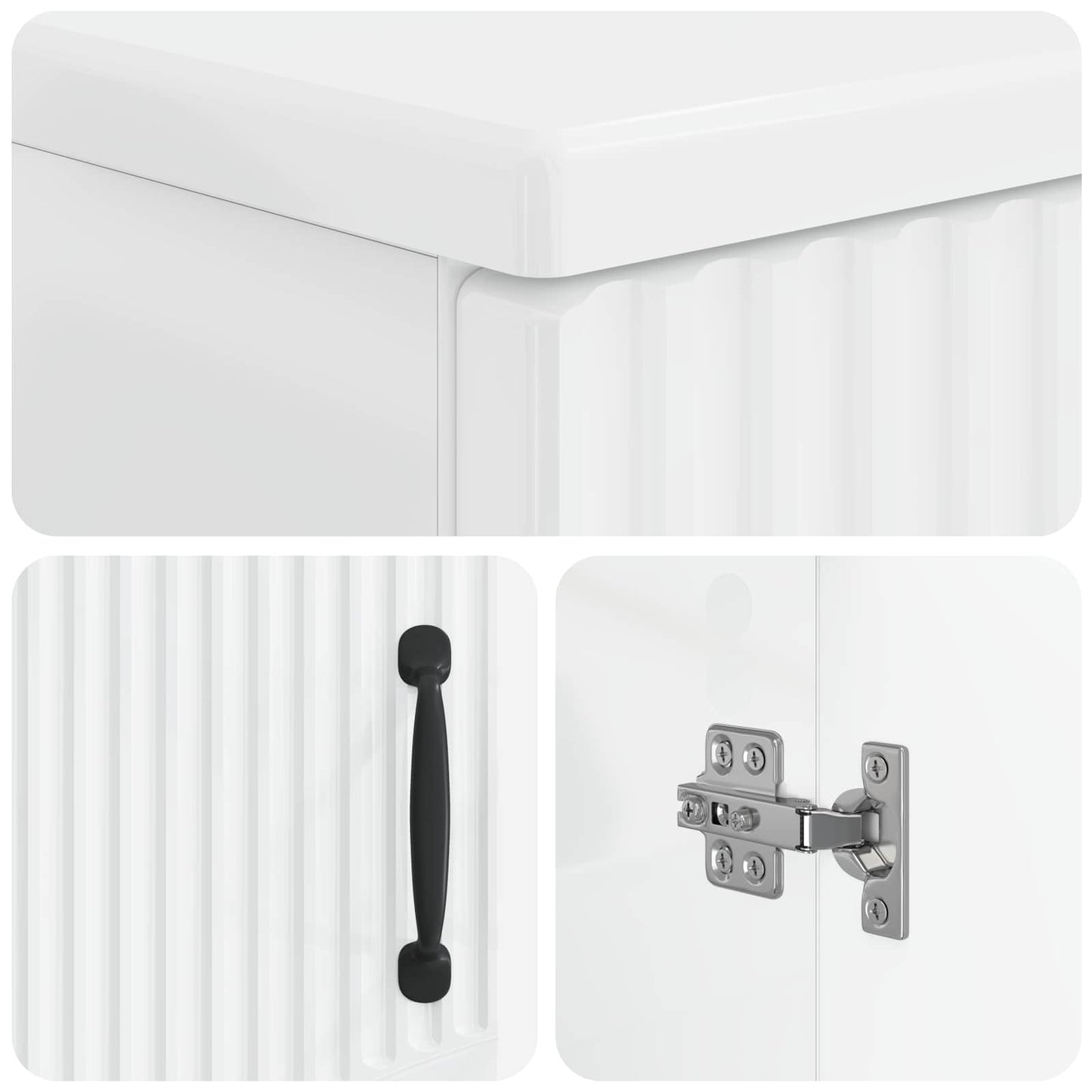 3-delige badkamerkast set HOORN Hoogglans Wit Bewerkt hout is nu te koop bij PeponiXL, paradijselijk wonen!