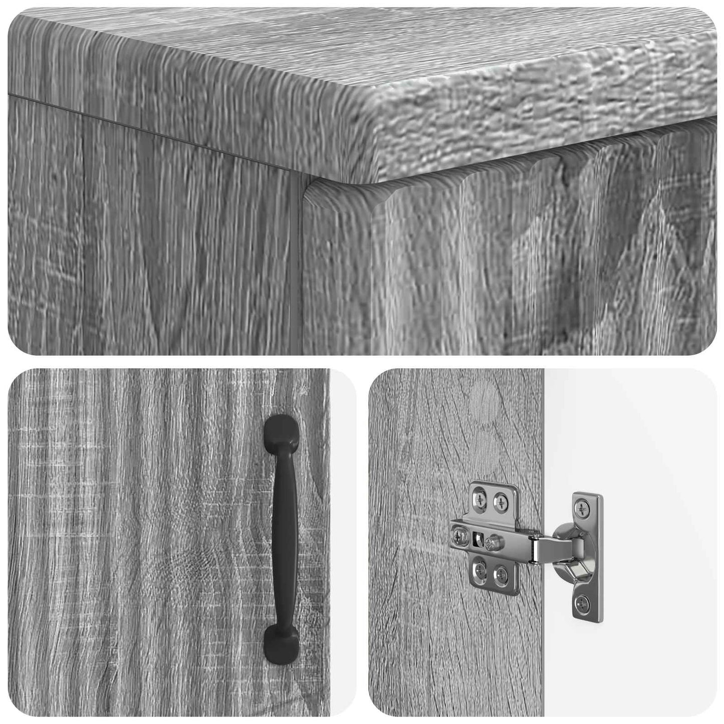 3-delige badkamerkast set HOORN Grijs Sonoma Bewerkt hout is nu te koop bij PeponiXL, paradijselijk wonen!