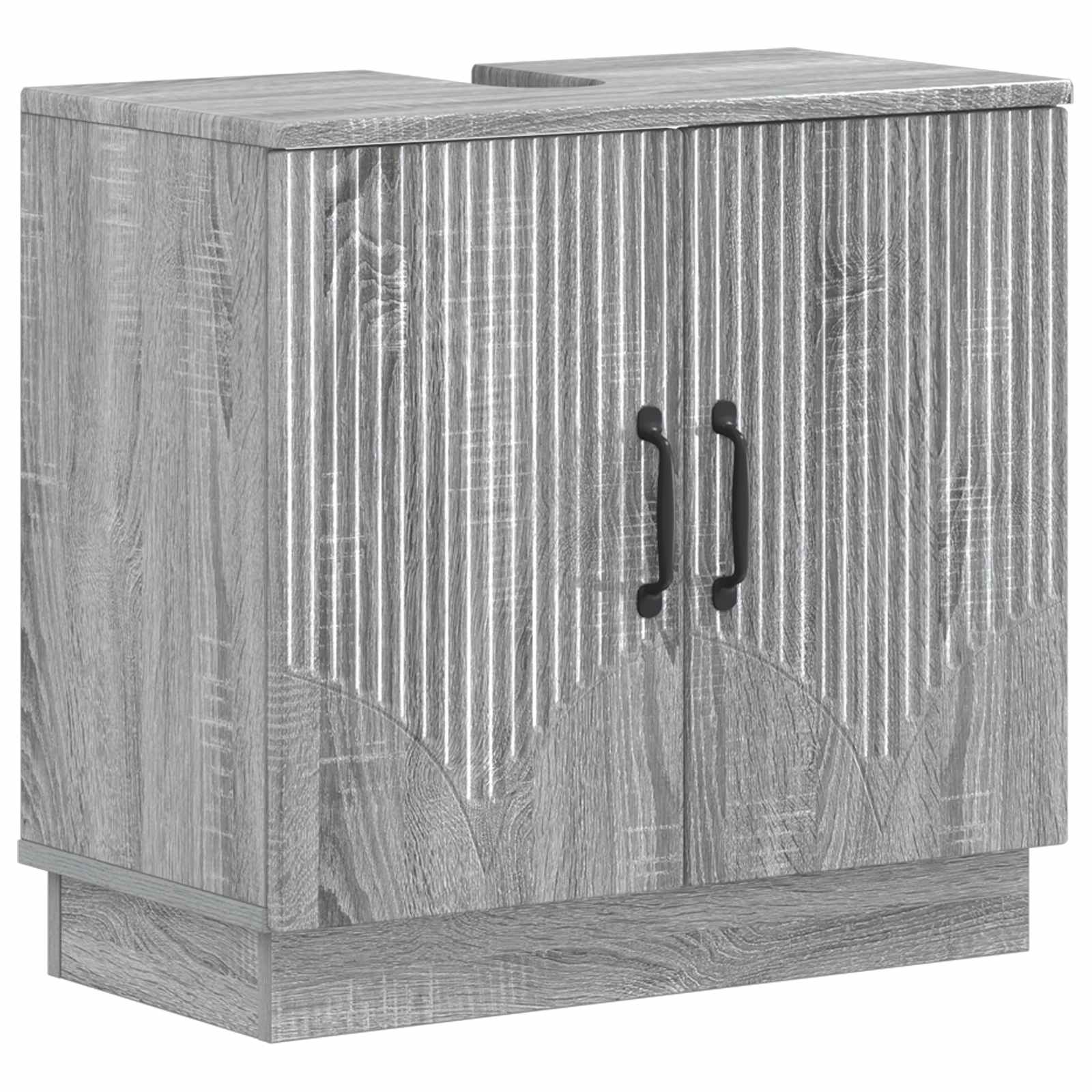 3-delige badkamerkast set HOORN Grijs Sonoma Bewerkt hout is nu te koop bij PeponiXL, paradijselijk wonen!