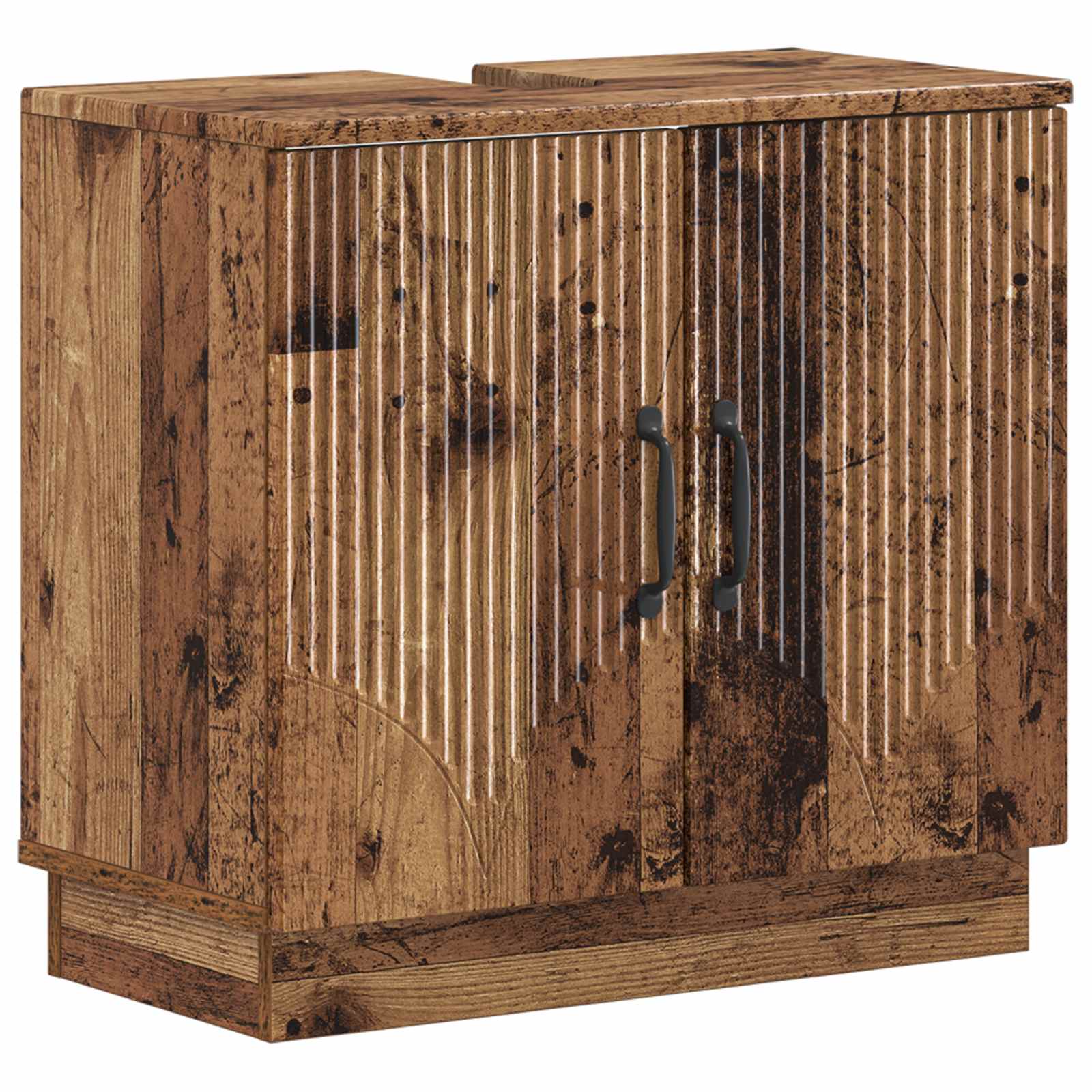 3-delige badkamerkast set HOORN Oud hout Bewerkt hout is nu te koop bij PeponiXL, paradijselijk wonen!