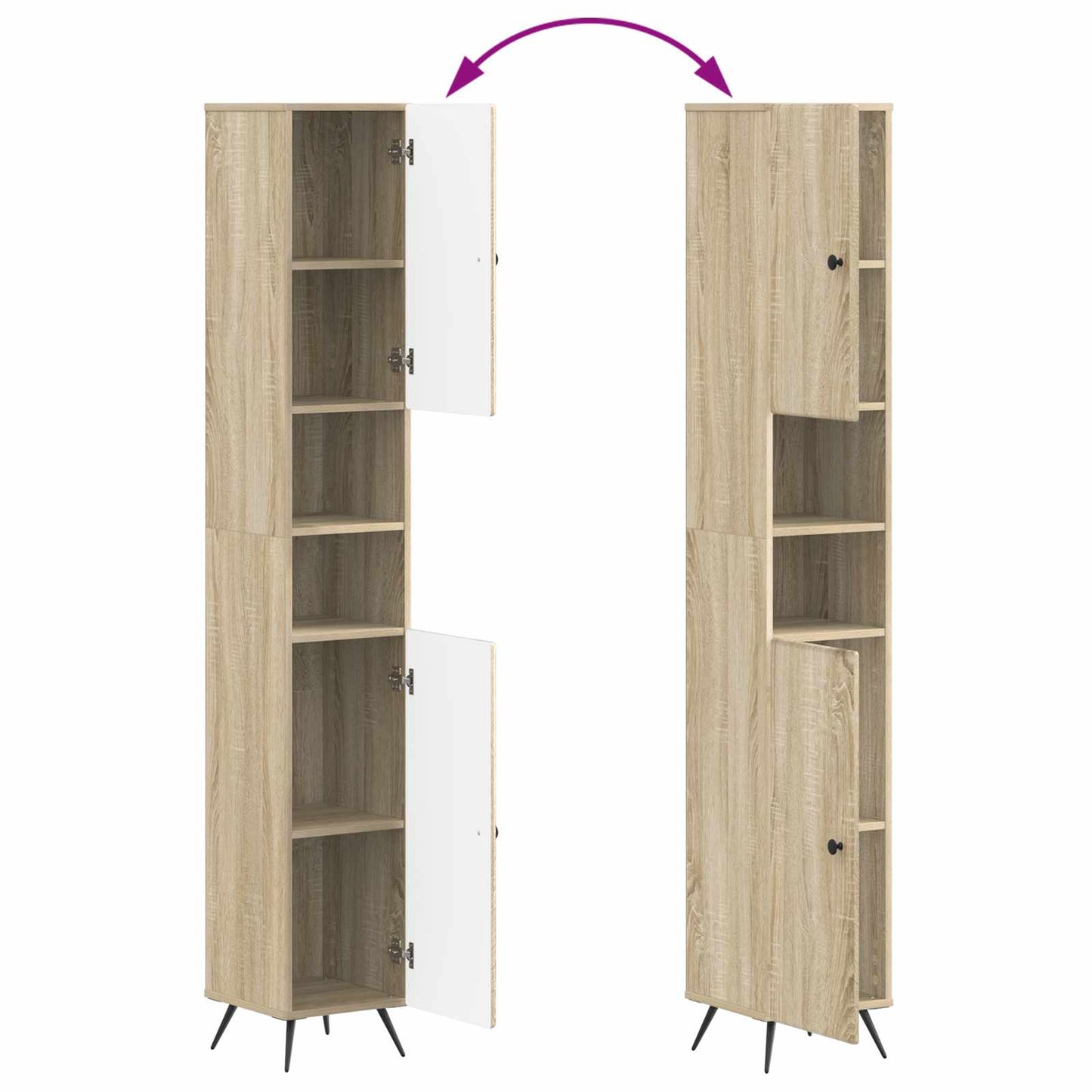 3-delige badkamerkast set BREDA Sonoma Eiken Bewerkt hout is nu te koop bij PeponiXL, paradijselijk wonen!