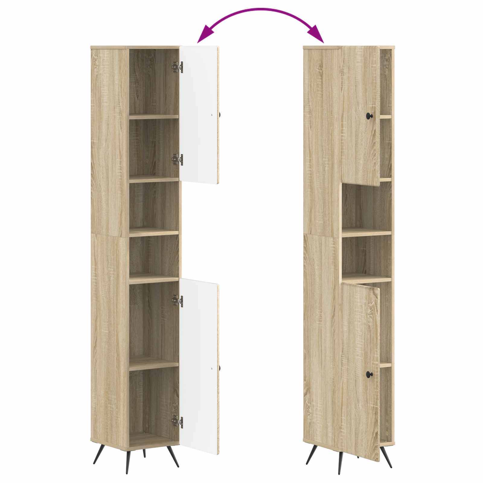3-delige badkamerkast set BREDA Sonoma Eiken Bewerkt hout is nu te koop bij PeponiXL, paradijselijk wonen!