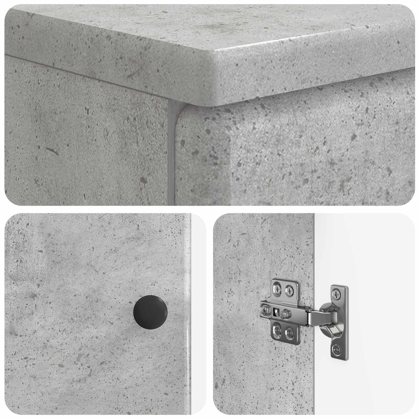 3-delige badkamerkast set BREDA Betongrijs Bewerkt hout is nu te koop bij PeponiXL, paradijselijk wonen!