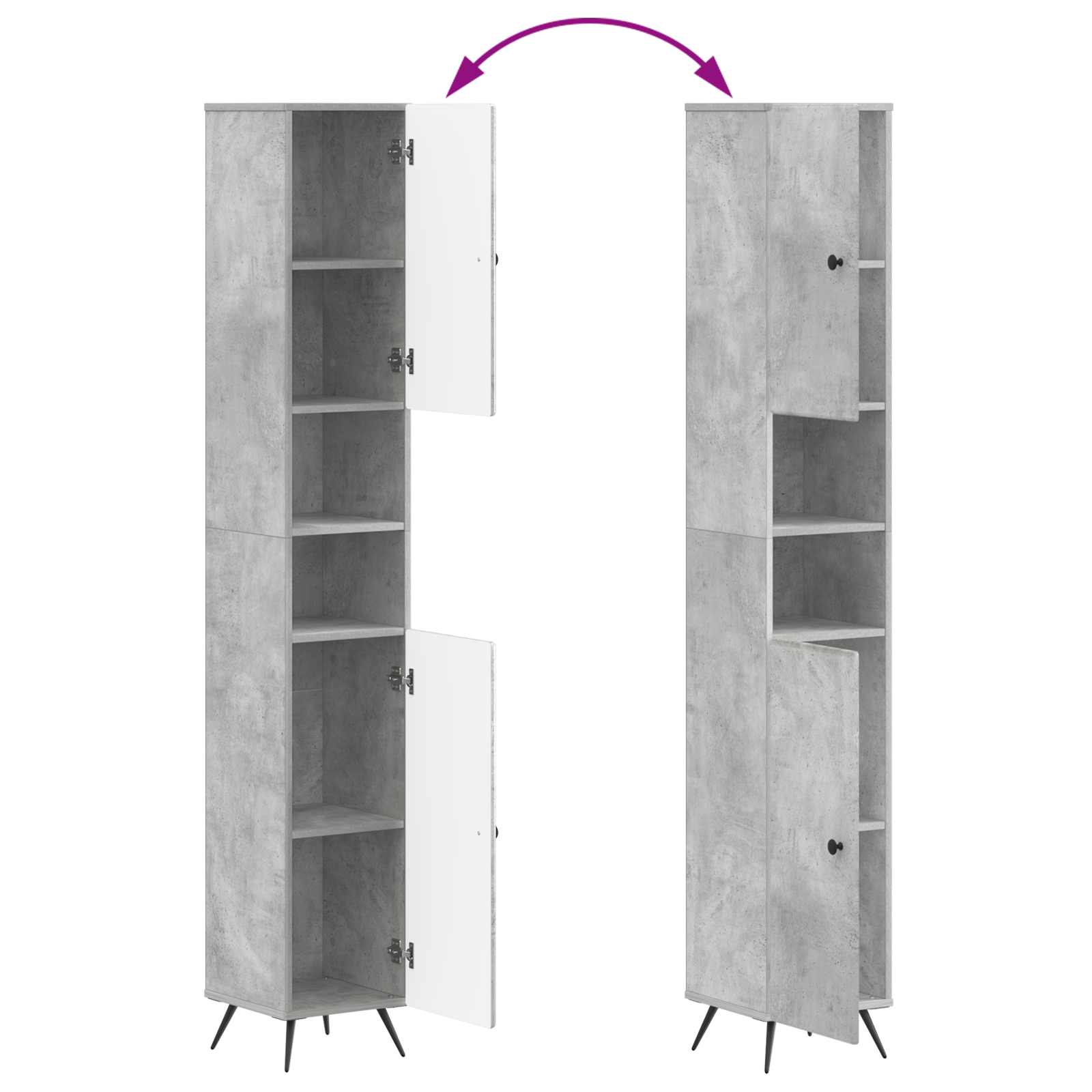 3-delige badkamerkast set BREDA Betongrijs Bewerkt hout is nu te koop bij PeponiXL, paradijselijk wonen!