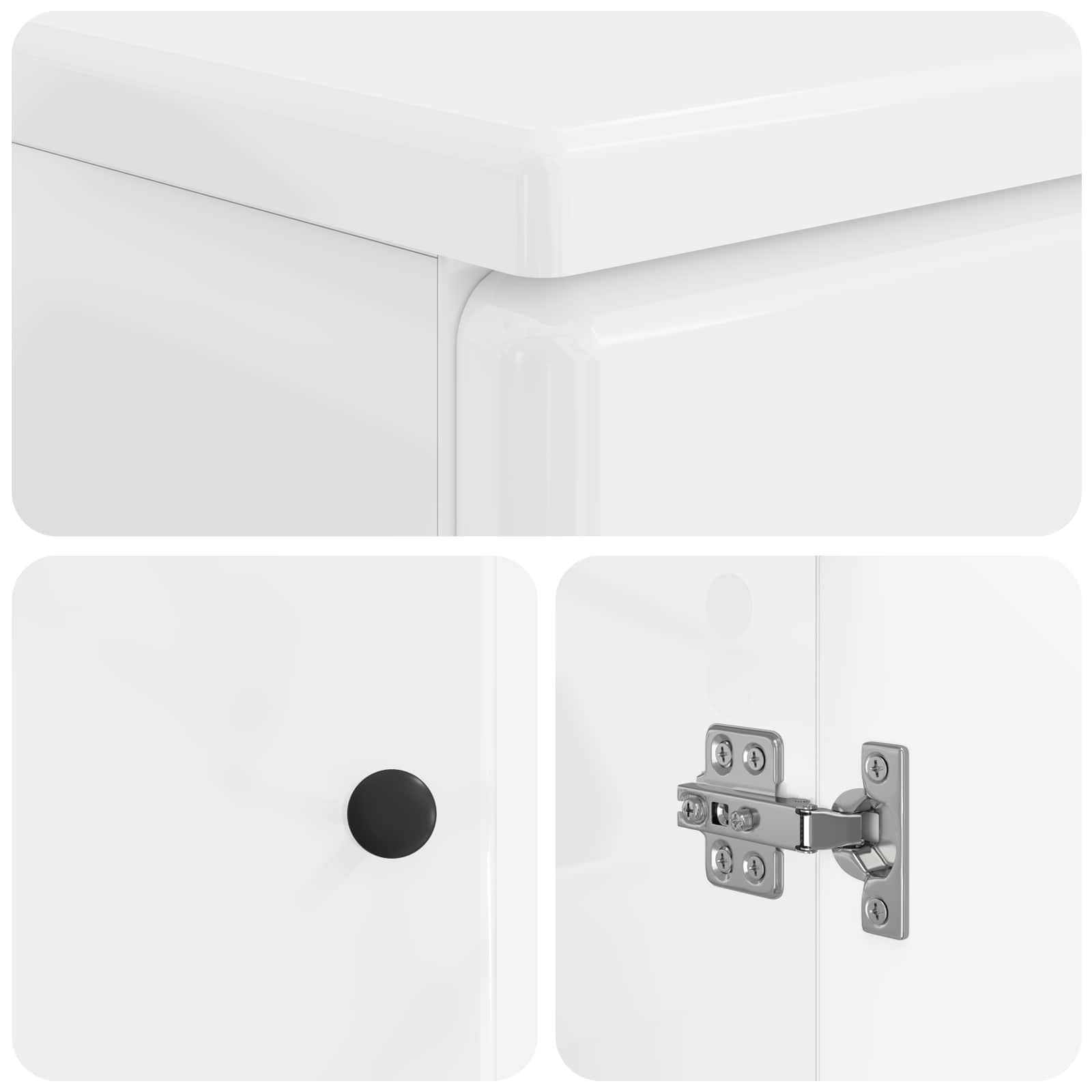 3-delige badkamerkast set BREDA Hoogglans Wit Bewerkt hout is nu te koop bij PeponiXL, paradijselijk wonen!