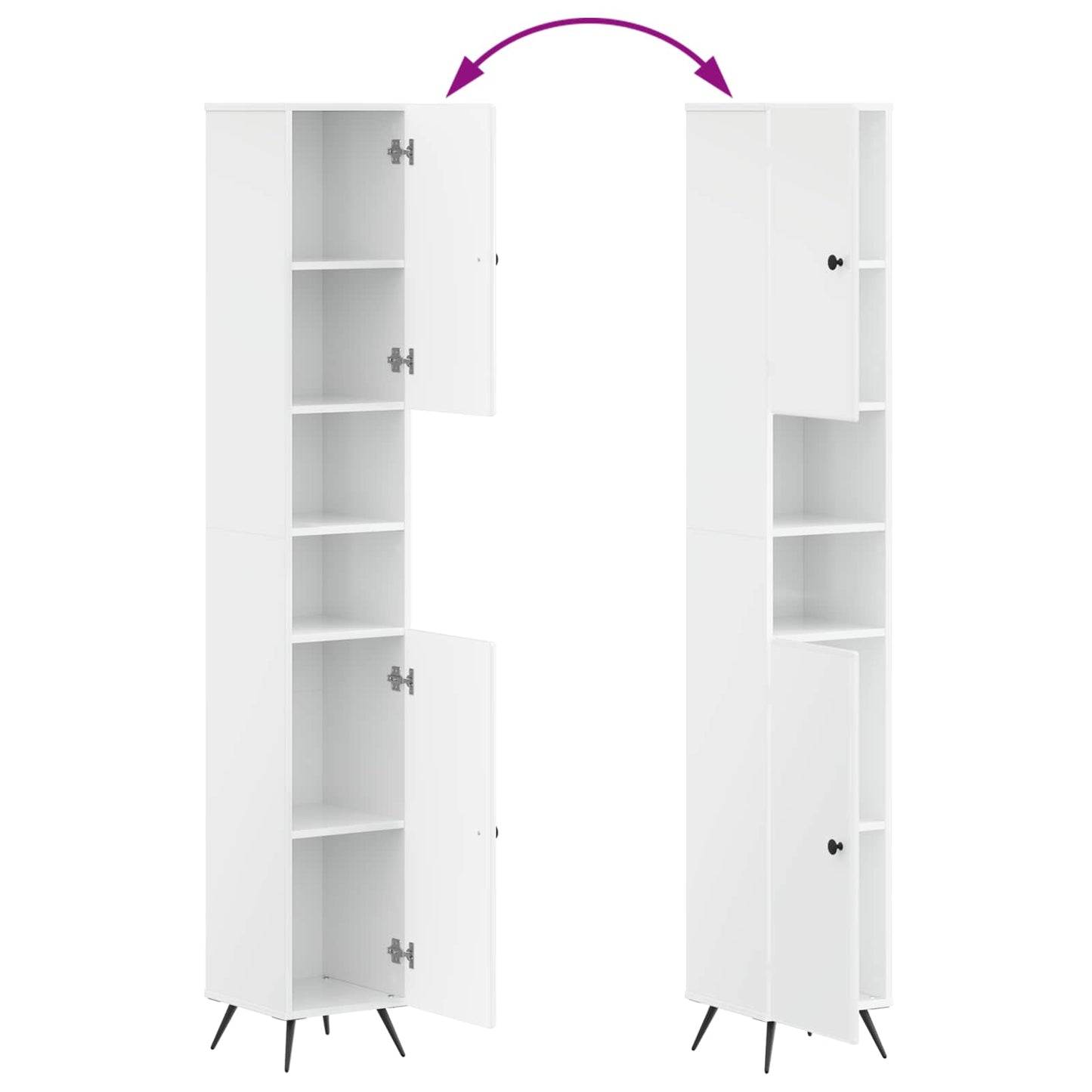 3-delige badkamerkast set BREDA Hoogglans Wit Bewerkt hout is nu te koop bij PeponiXL, paradijselijk wonen!