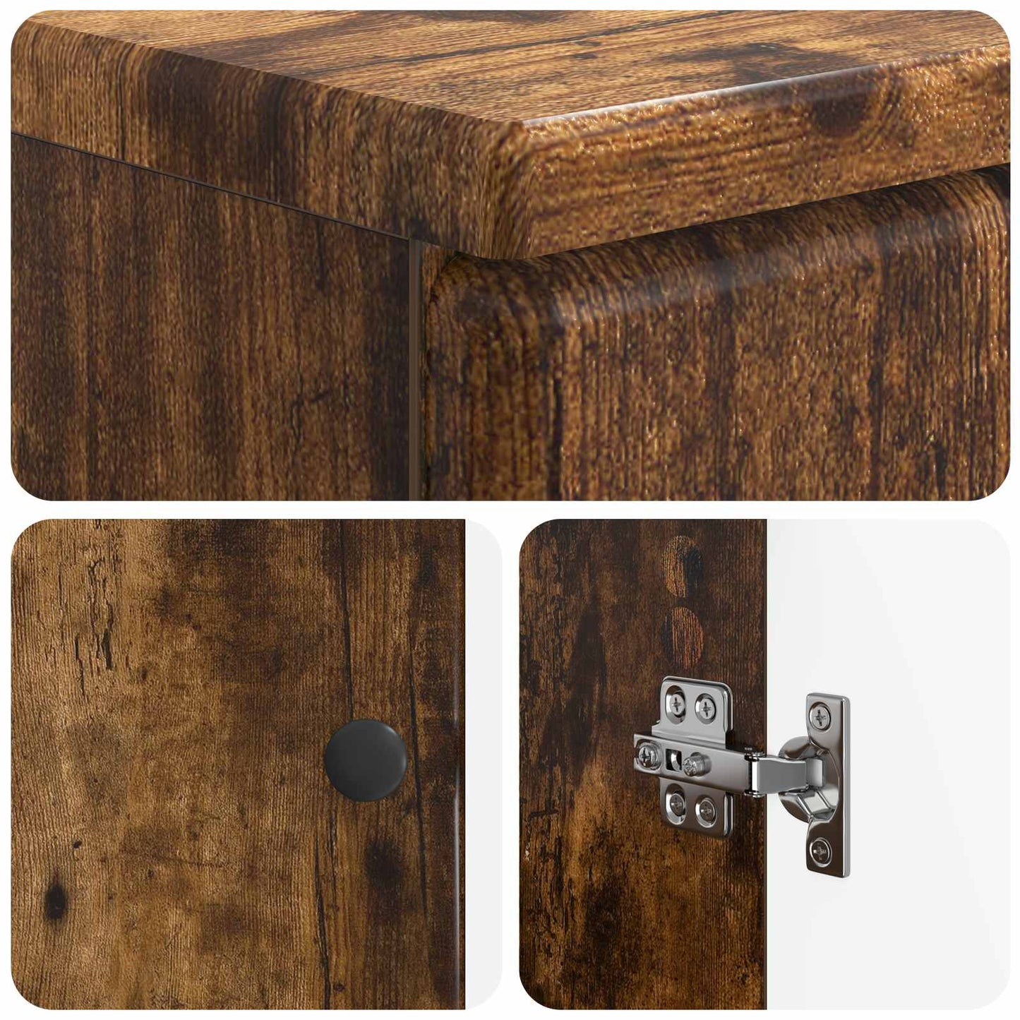 3-delige badkamerkast set BREDA Gerookt eiken Bewerkt hout is nu te koop bij PeponiXL, paradijselijk wonen!