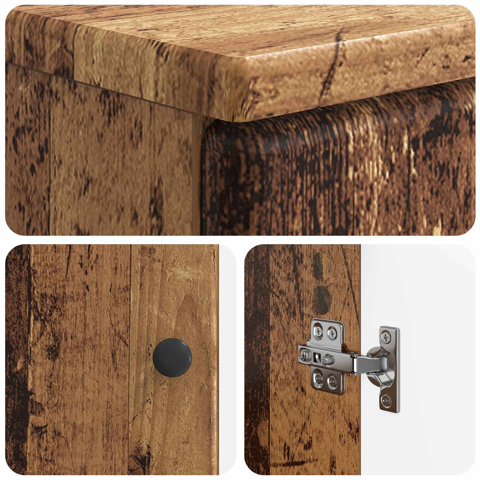3-delige badkamerkast set BREDA Oud hout Bewerkt hout is nu te koop bij PeponiXL, paradijselijk wonen!