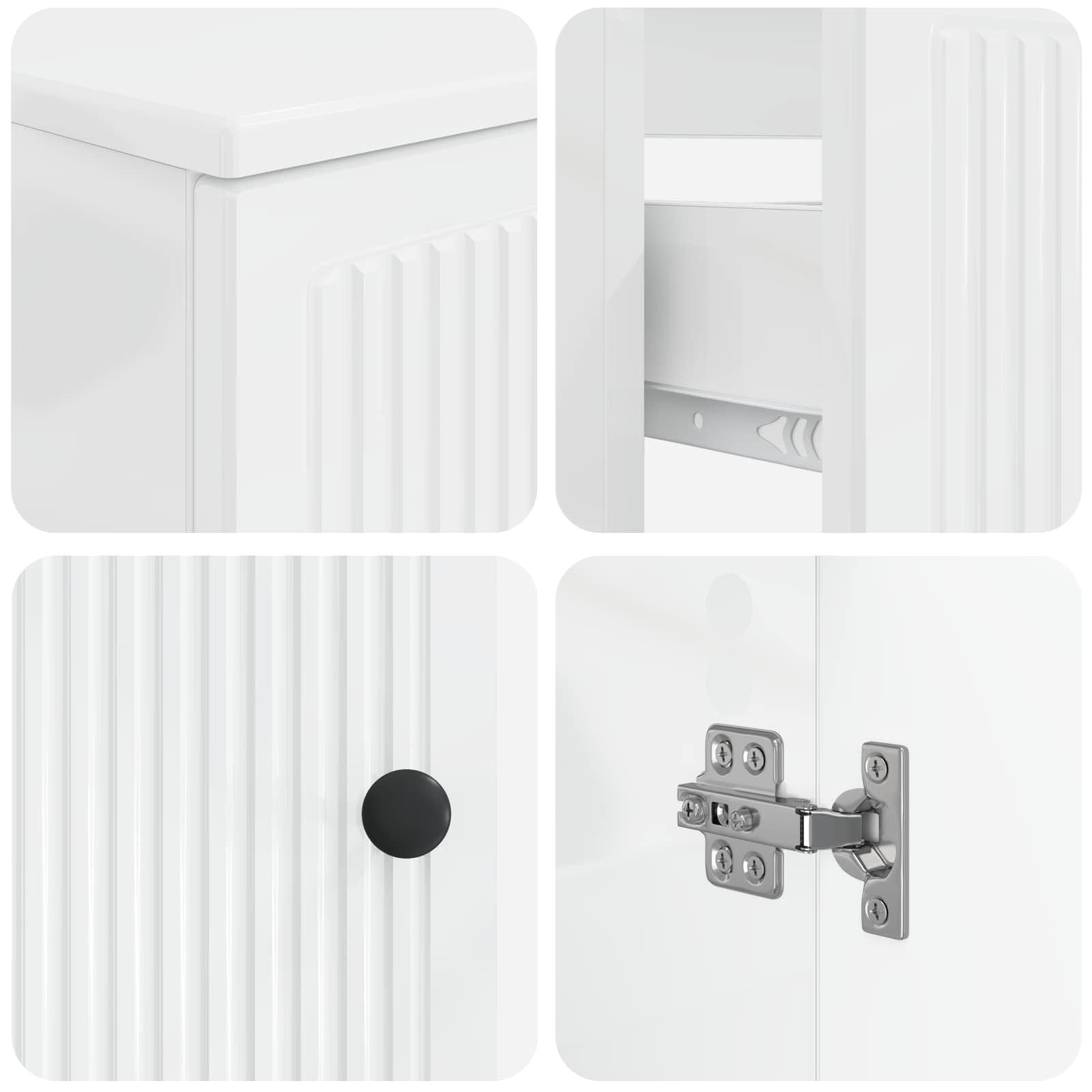 2-delige Badkamerkast Set EDE Hoogglans Wit Bewerkt hout is nu te koop bij PeponiXL, paradijselijk wonen!