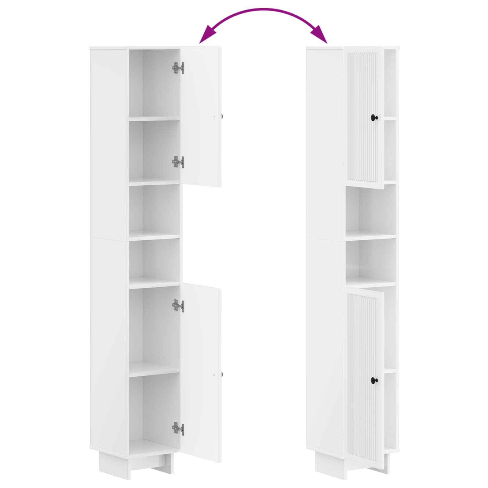 2-delige Badkamerkast Set EDE Hoogglans Wit Bewerkt hout is nu te koop bij PeponiXL, paradijselijk wonen!