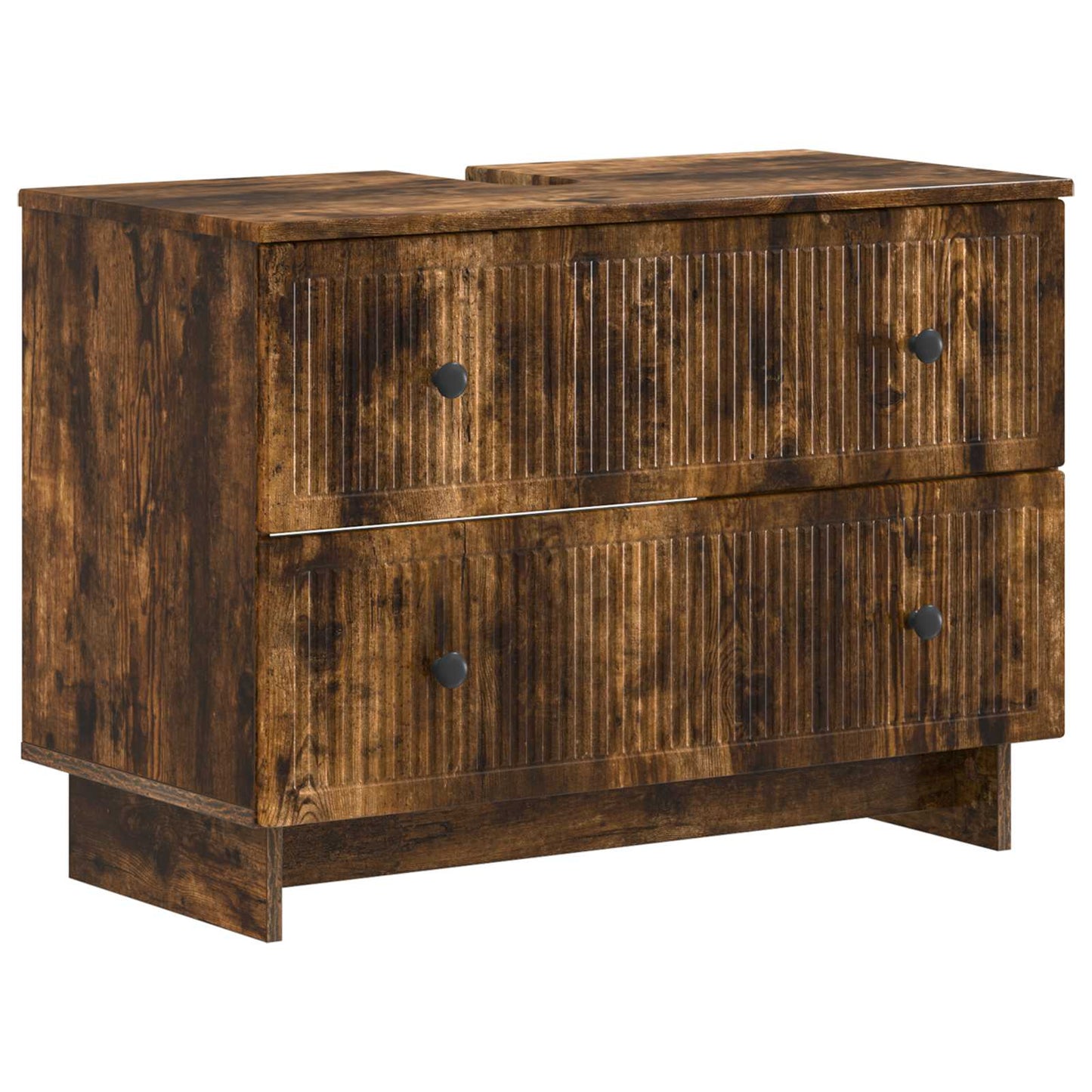 2-delige Badkamerkast Set EDE Gerookt eiken Bewerkt hout is nu te koop bij PeponiXL, paradijselijk wonen!