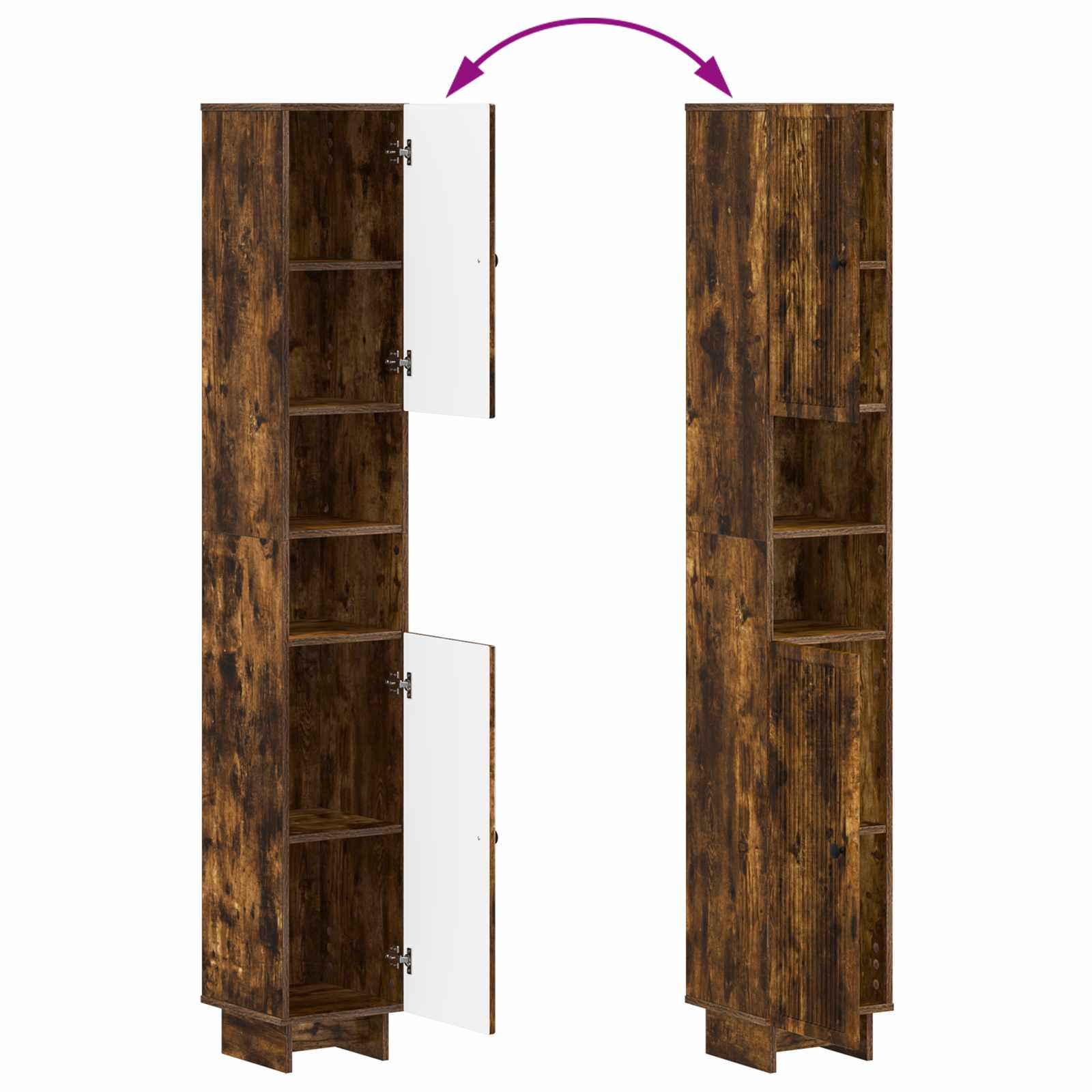 2-delige Badkamerkast Set EDE Gerookt eiken Bewerkt hout is nu te koop bij PeponiXL, paradijselijk wonen!
