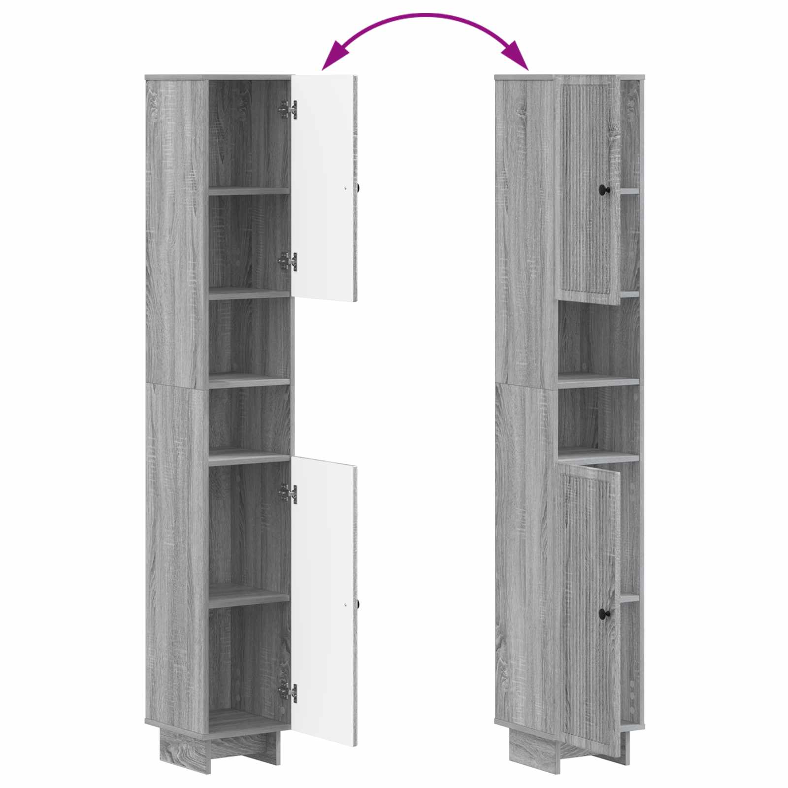 2-delige Badkamerkast Set EDE Grijs Sonoma Bewerkt hout is nu te koop bij PeponiXL, paradijselijk wonen!