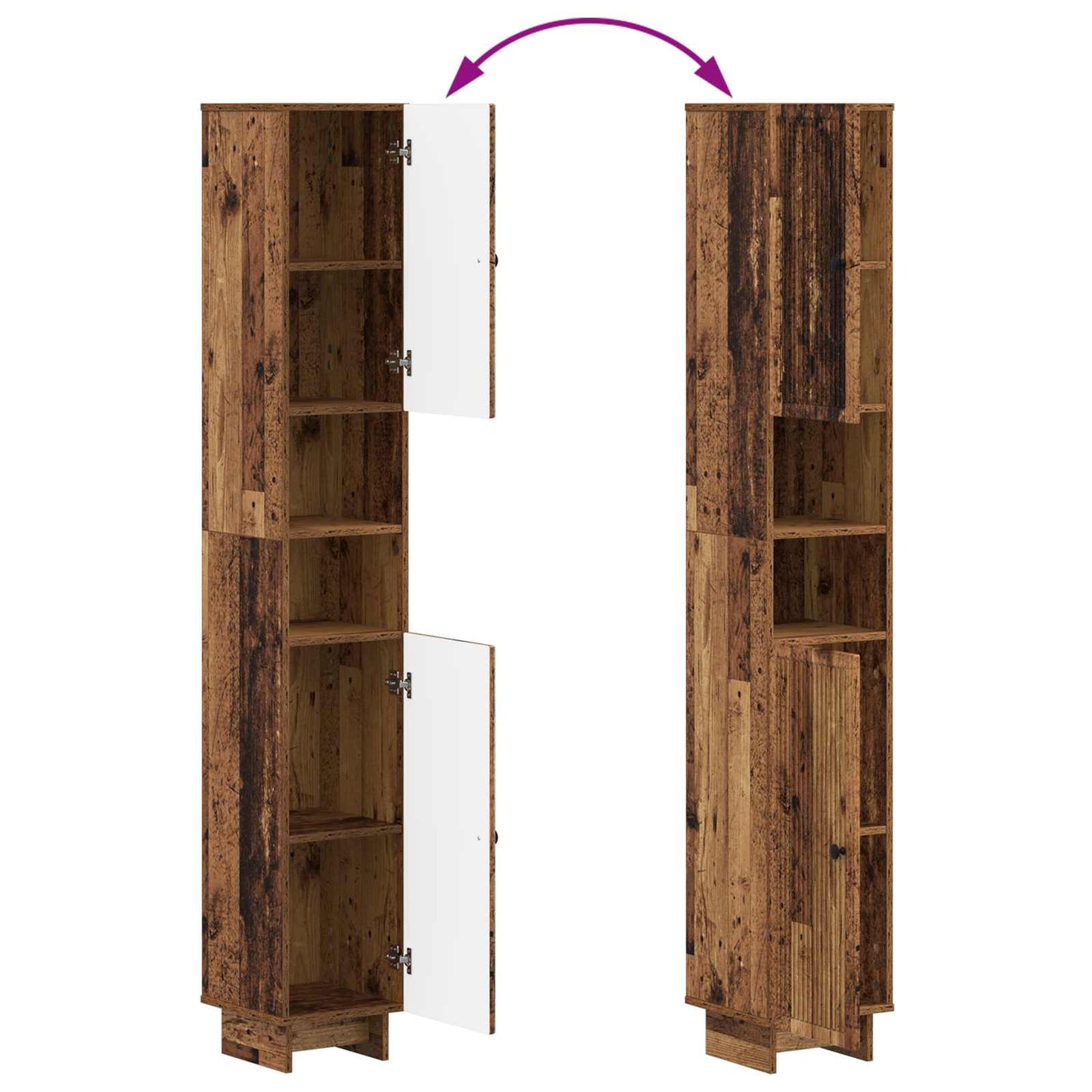 2-delige Badkamerkast Set EDE Oud hout Bewerkt hout is nu te koop bij PeponiXL, paradijselijk wonen!