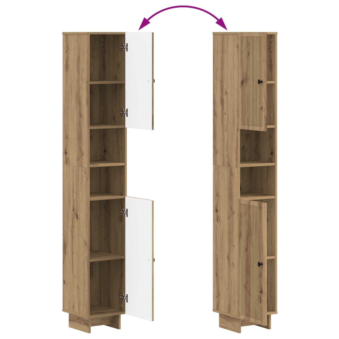 2-delige Badkamerkast Set EDE Artisanaal eiken Bewerkt hout is nu te koop bij PeponiXL, paradijselijk wonen!