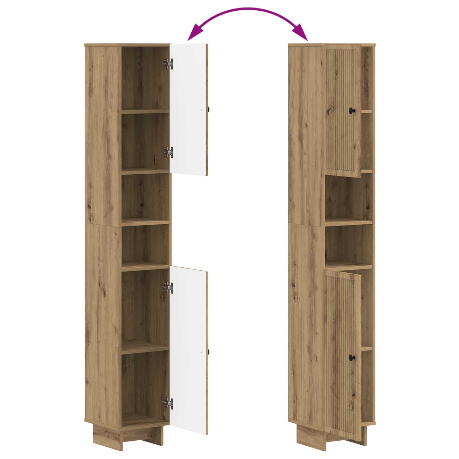 2-delige Badkamerkast Set EDE Artisanaal eiken Bewerkt hout is nu te koop bij PeponiXL, paradijselijk wonen!