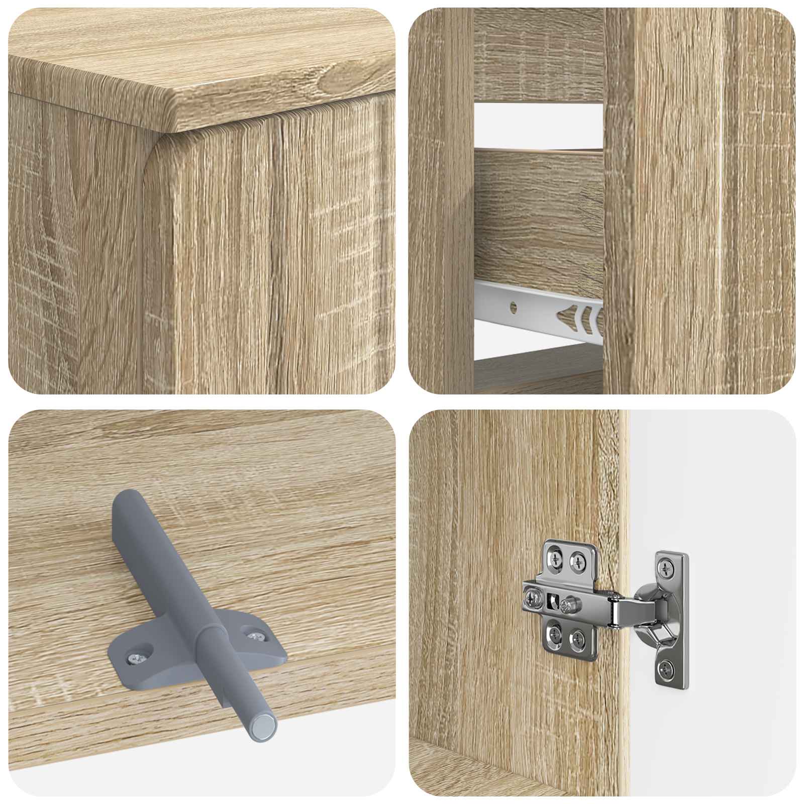 2-delige Badkamerkast Set ZWOLLE Sonoma Eiken Bewerkt hout is nu te koop bij PeponiXL, paradijselijk wonen!