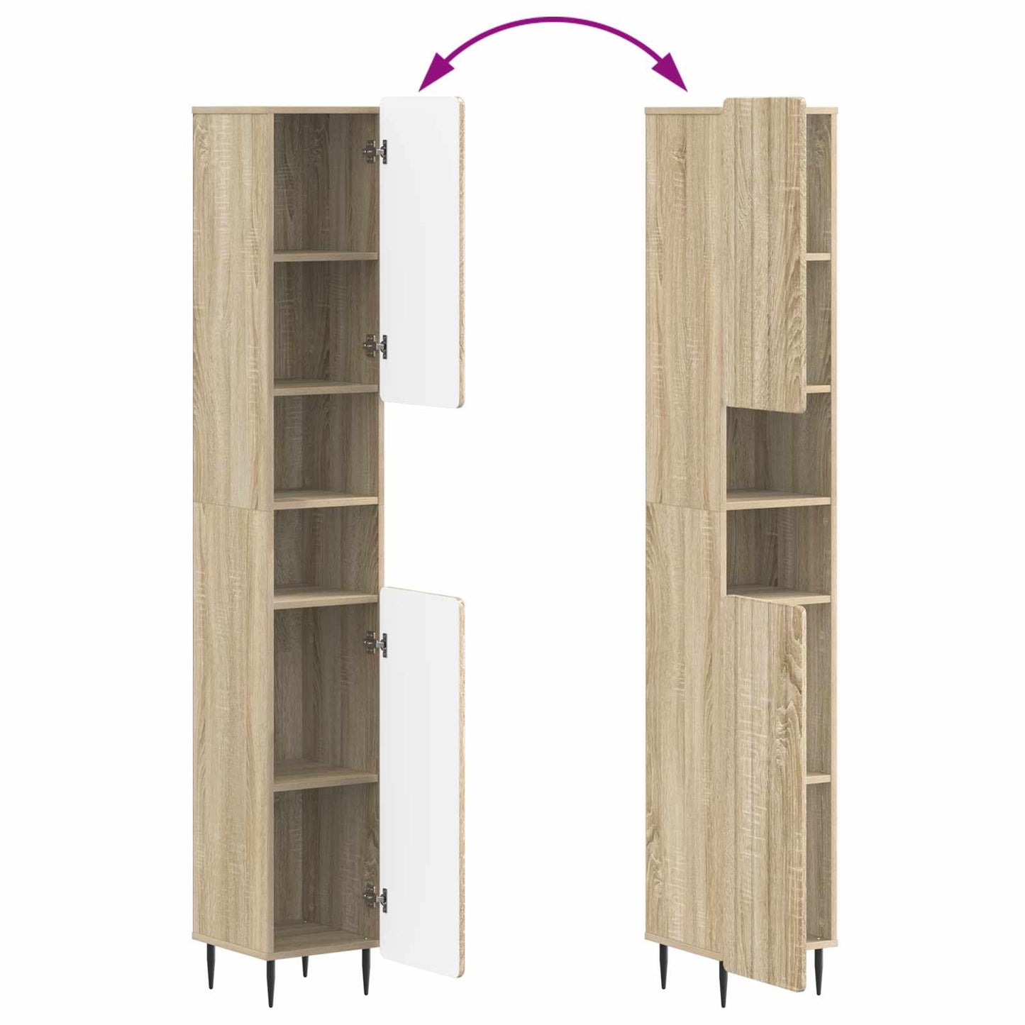 2-delige Badkamerkast Set ZWOLLE Sonoma Eiken Bewerkt hout is nu te koop bij PeponiXL, paradijselijk wonen!