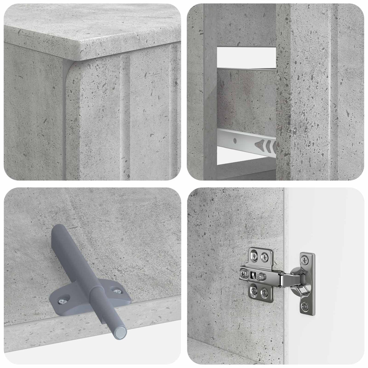 2-delige Badkamerkast Set ZWOLLE Betongrijs Bewerkt hout is nu te koop bij PeponiXL, paradijselijk wonen!