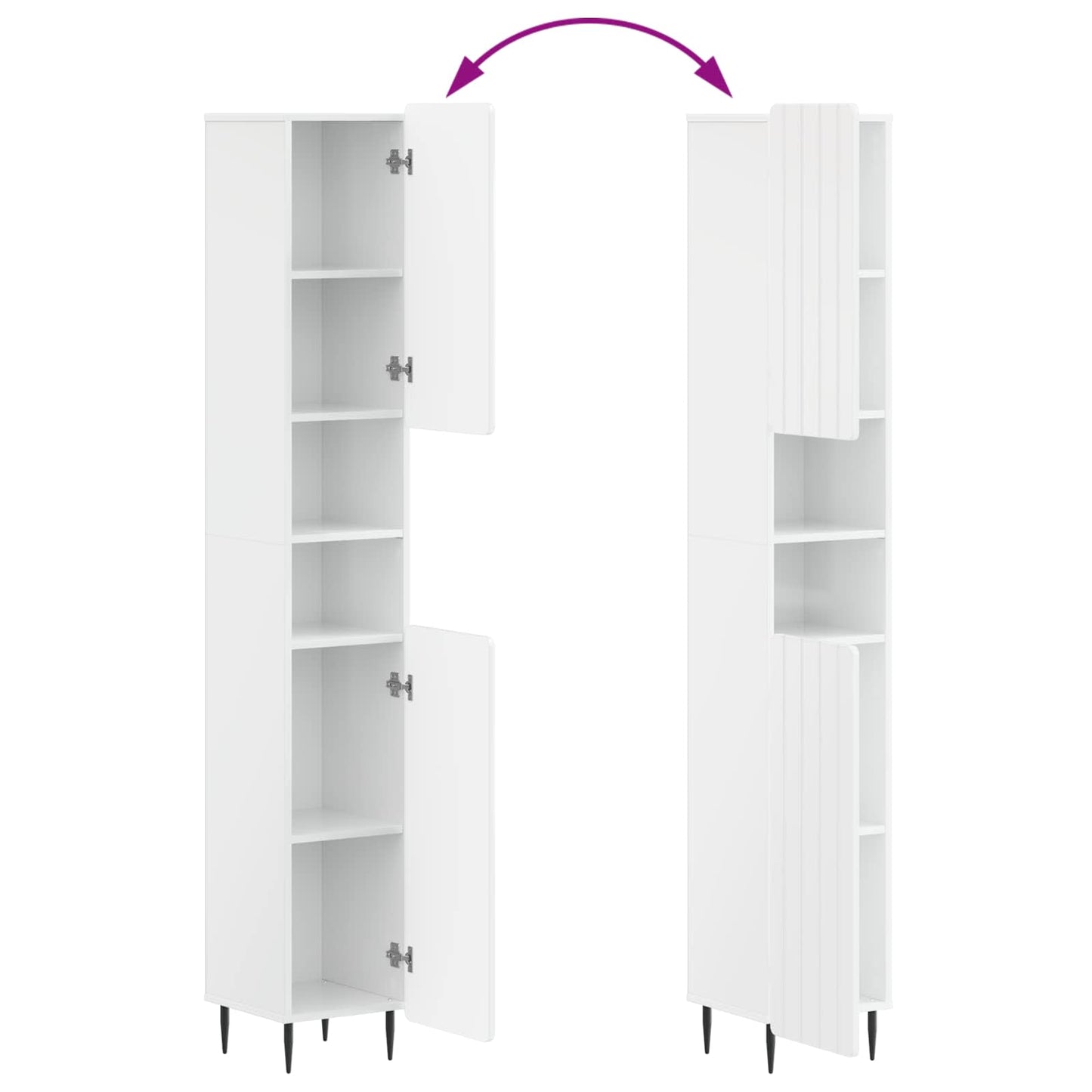 2-delige Badkamerkast Set ZWOLLE Hoogglans Wit Bewerkt hout is nu te koop bij PeponiXL, paradijselijk wonen!