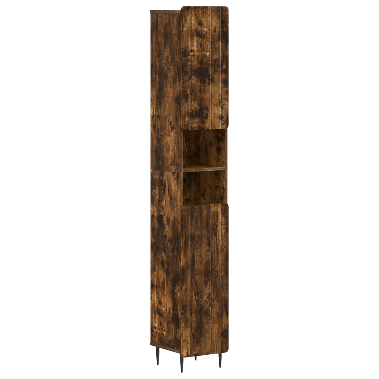 2-delige Badkamerkast Set ZWOLLE Gerookt eiken Bewerkt hout is nu te koop bij PeponiXL, paradijselijk wonen!