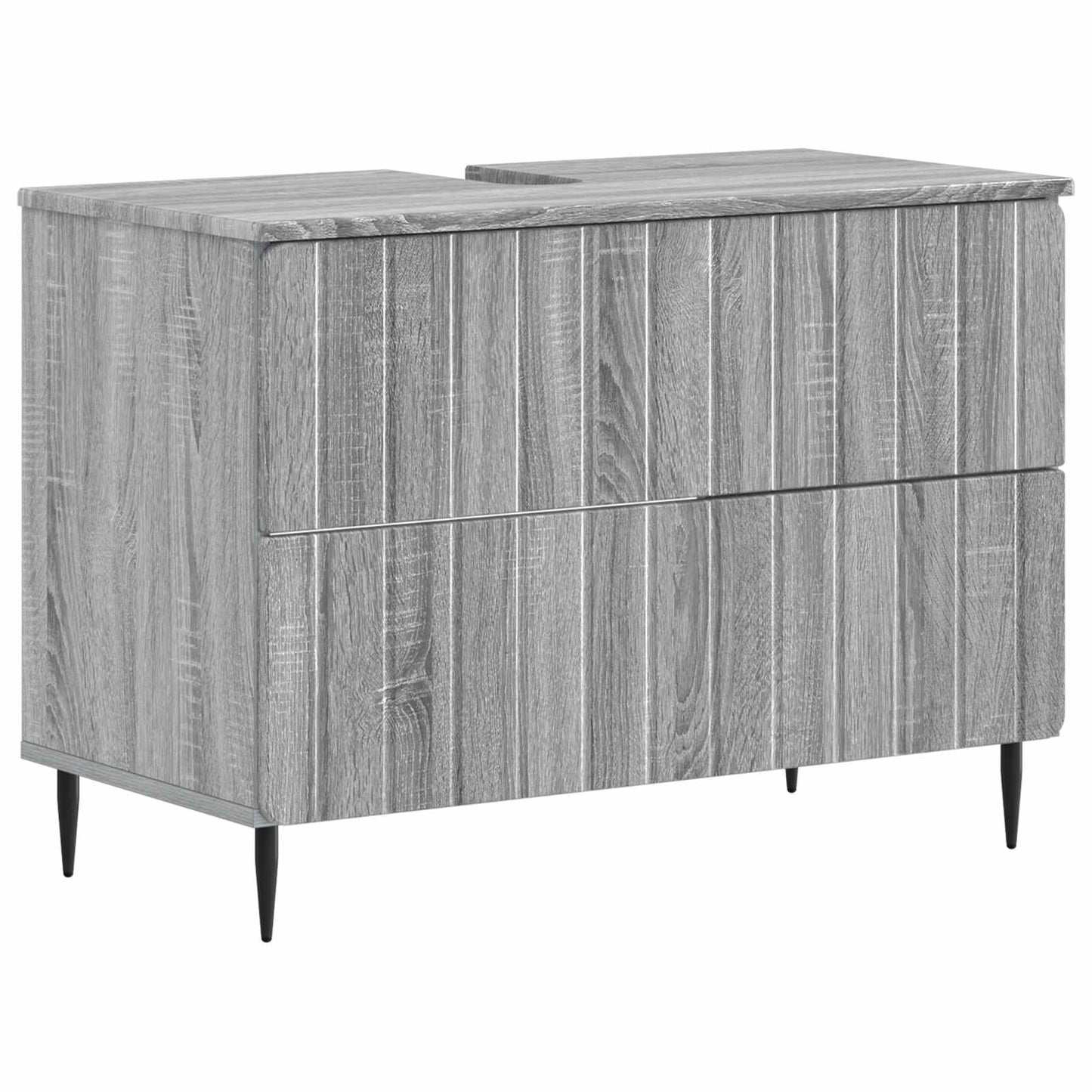 2-delige Badkamerkast Set ZWOLLE Grijs Sonoma Bewerkt hout is nu te koop bij PeponiXL, paradijselijk wonen!