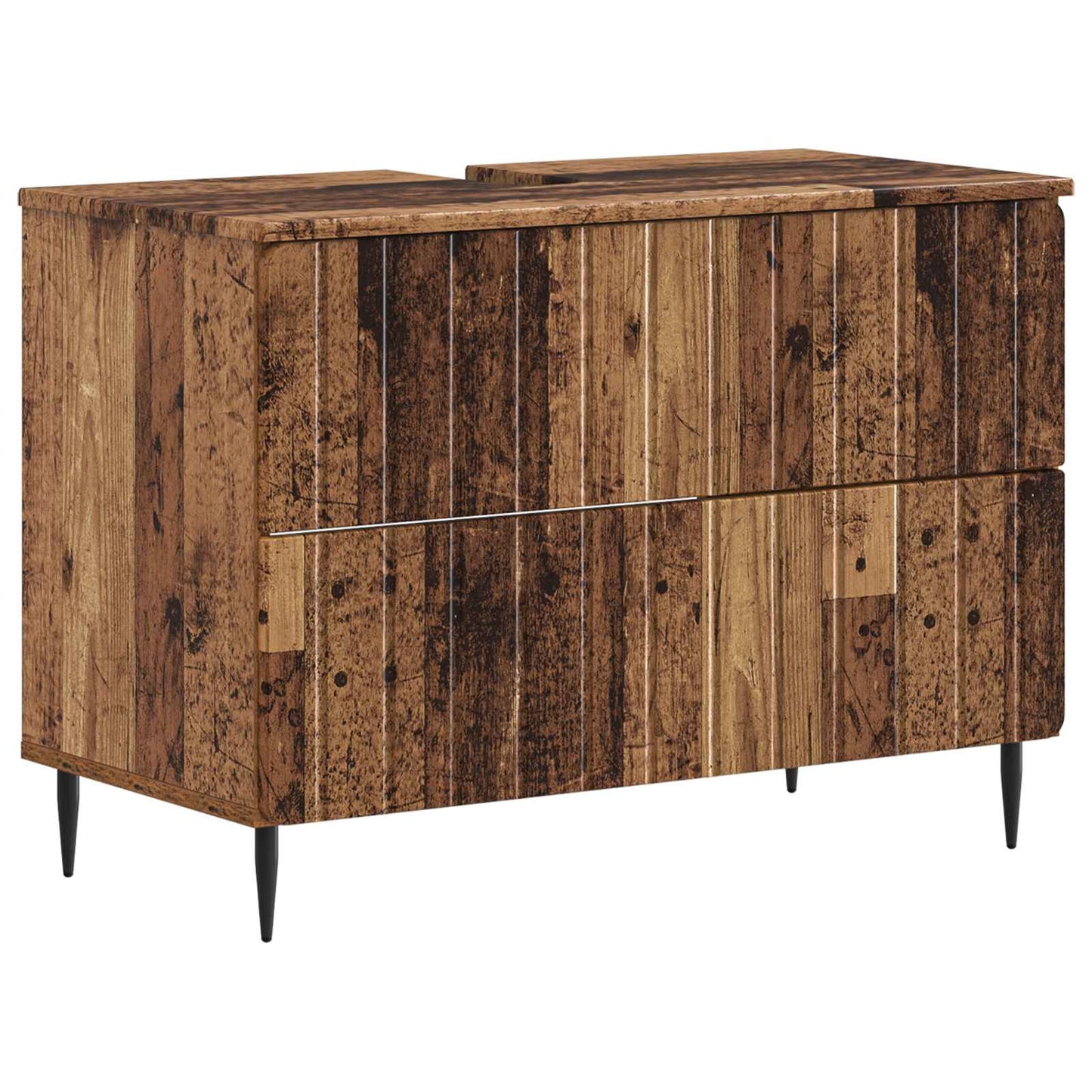 2-delige Badkamerkast Set ZWOLLE Oud hout Bewerkt hout is nu te koop bij PeponiXL, paradijselijk wonen!