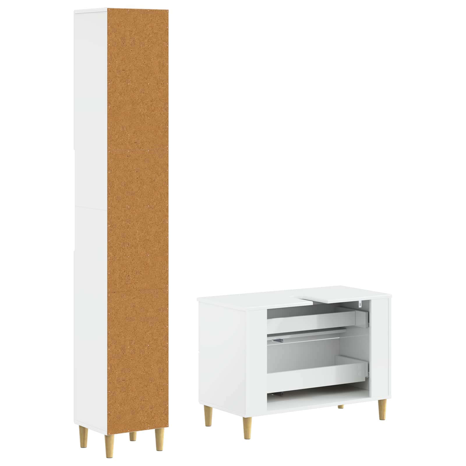 2-delige Badkamerkast Set ARNHEM Hoogglans Wit Bewerkt hout is nu te koop bij PeponiXL, paradijselijk wonen!