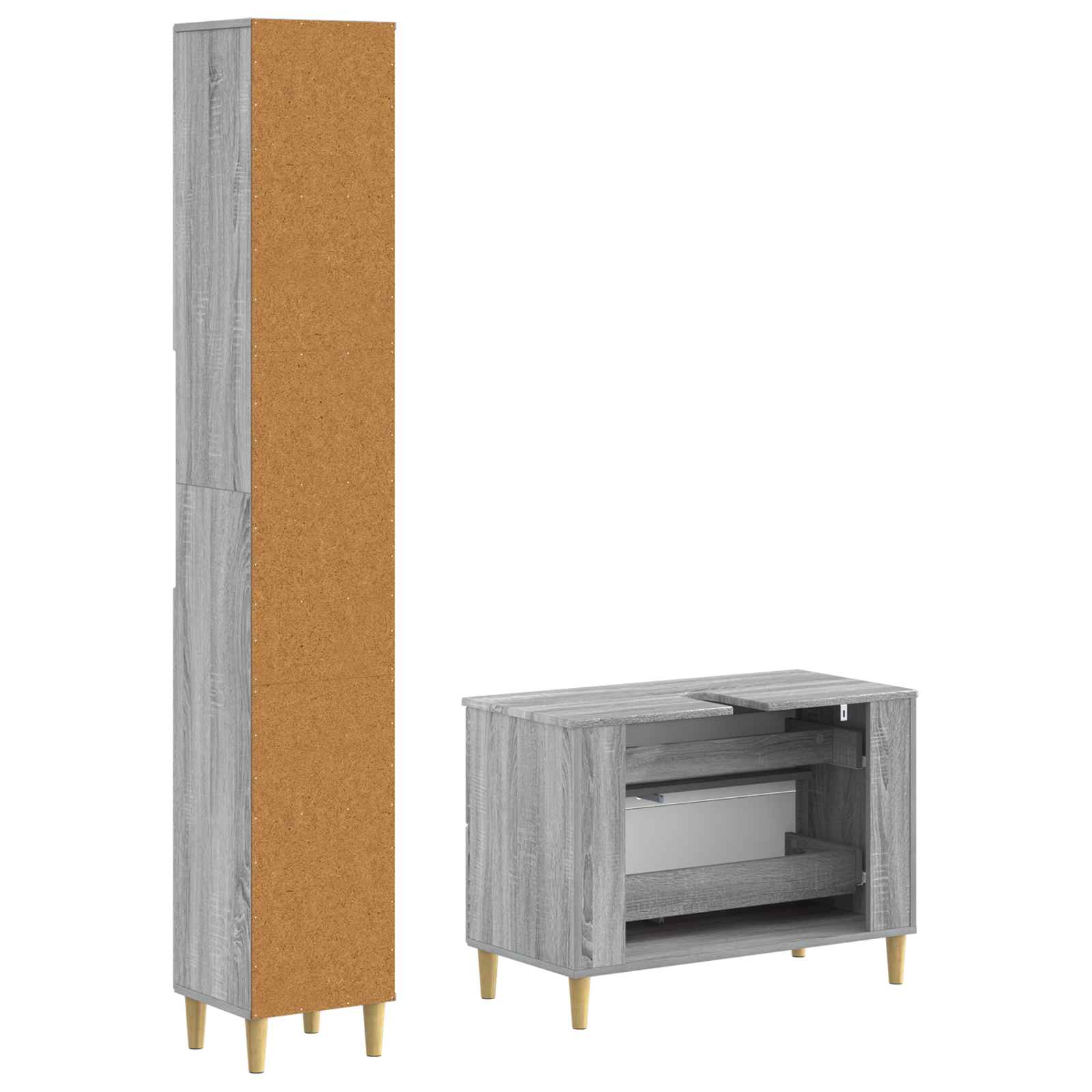 2-delige Badkamerkast Set ARNHEM Grijs Sonoma Bewerkt hout is nu te koop bij PeponiXL, paradijselijk wonen!