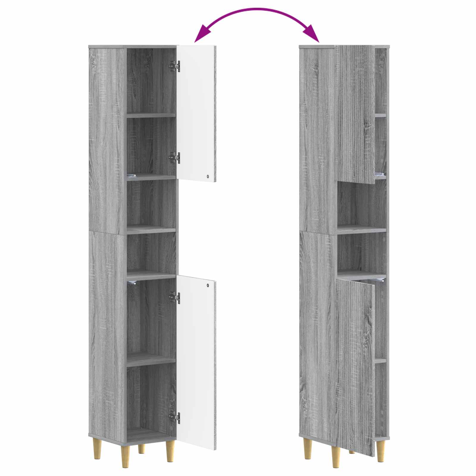 2-delige Badkamerkast Set ARNHEM Grijs Sonoma Bewerkt hout is nu te koop bij PeponiXL, paradijselijk wonen!