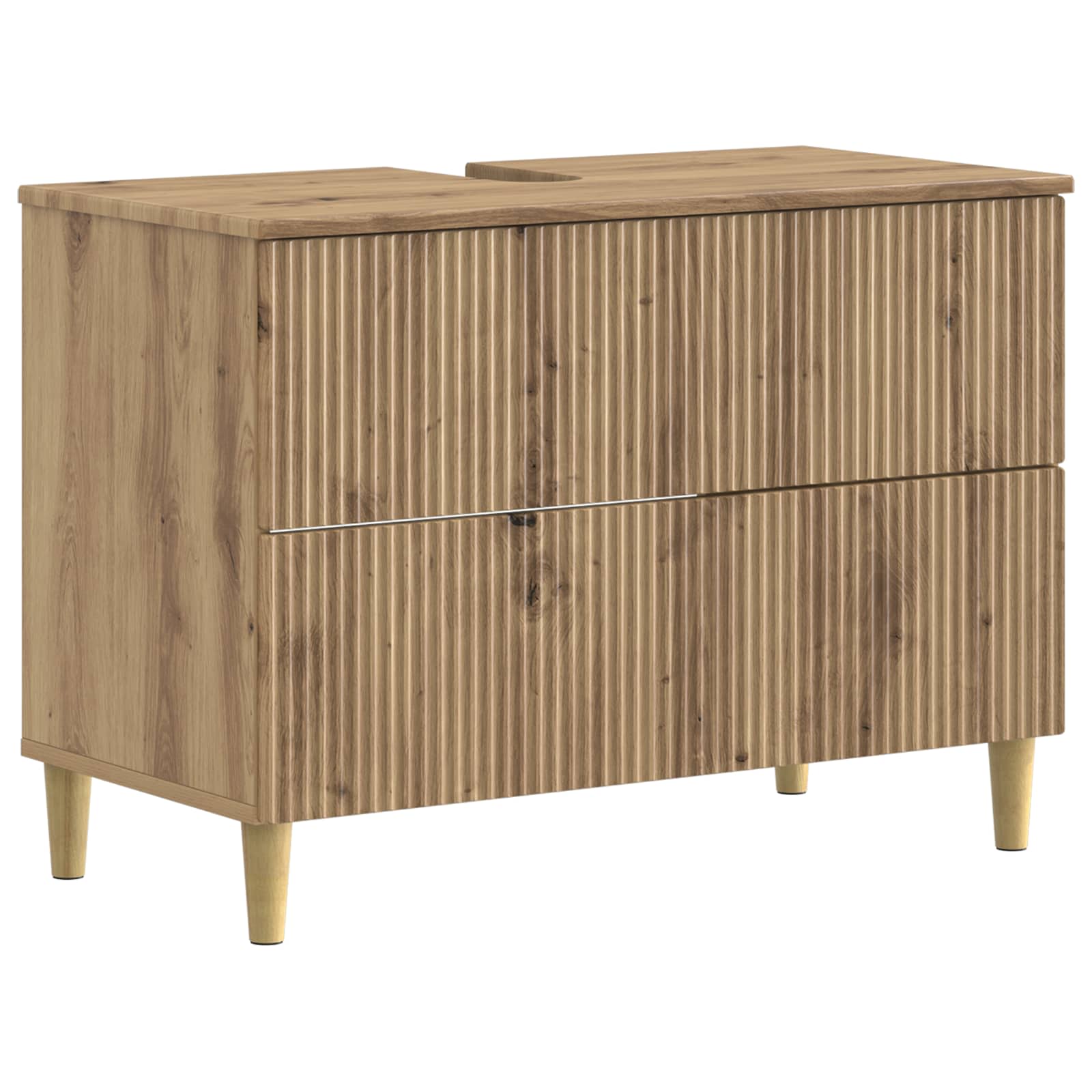 2-delige Badkamerkast Set ARNHEM Artisanaal eiken Bewerkt hout is nu te koop bij PeponiXL, paradijselijk wonen!