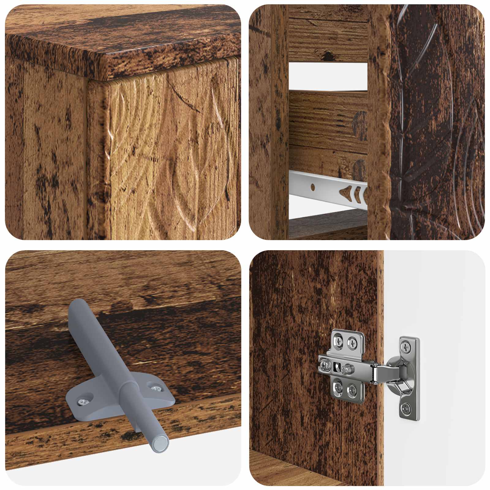 2-delige Badkamerkast Set DELFT Oud hout Bewerkt hout is nu te koop bij PeponiXL, paradijselijk wonen!