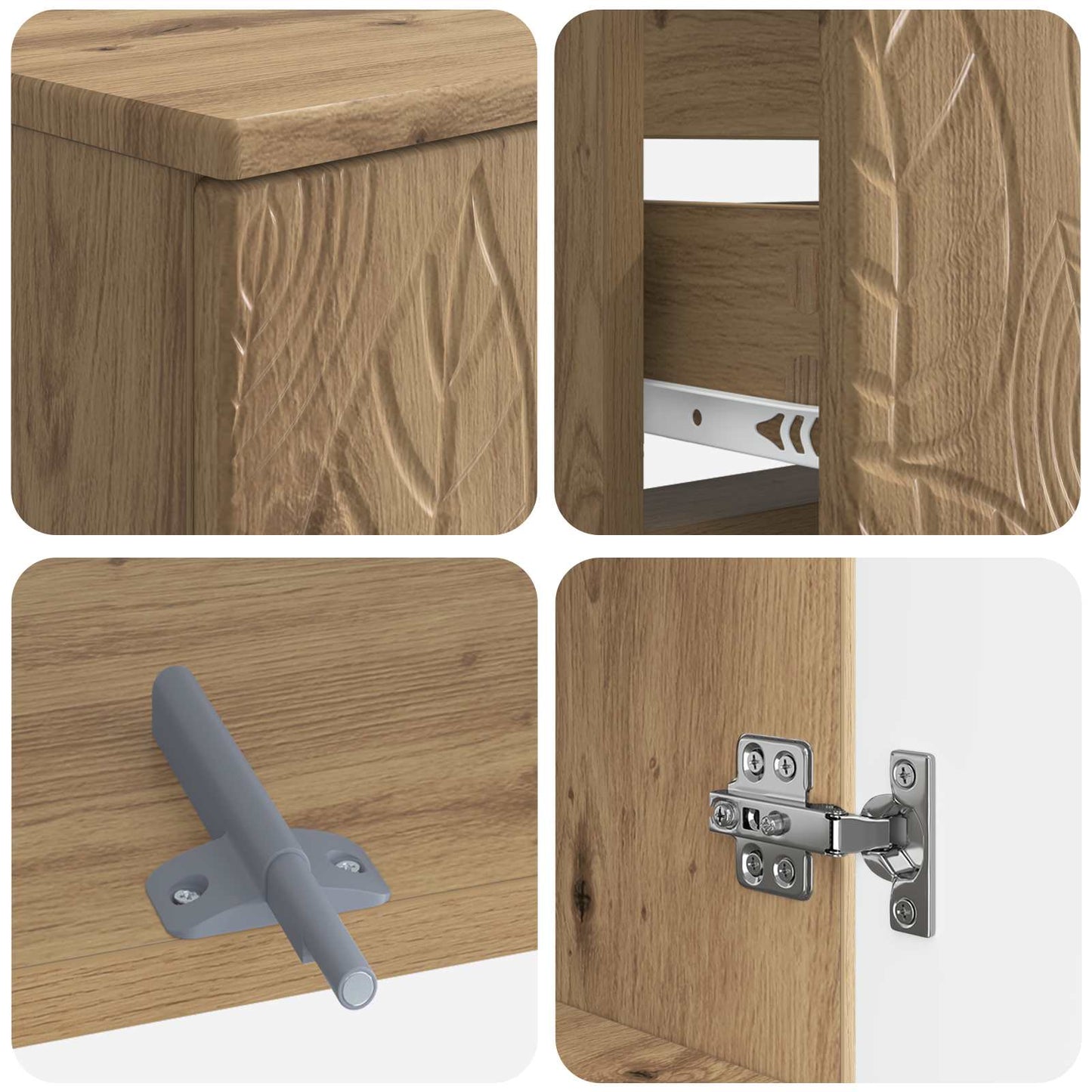 2-delige Badkamerkast Set DELFT Artisanaal eiken Bewerkt hout is nu te koop bij PeponiXL, paradijselijk wonen!