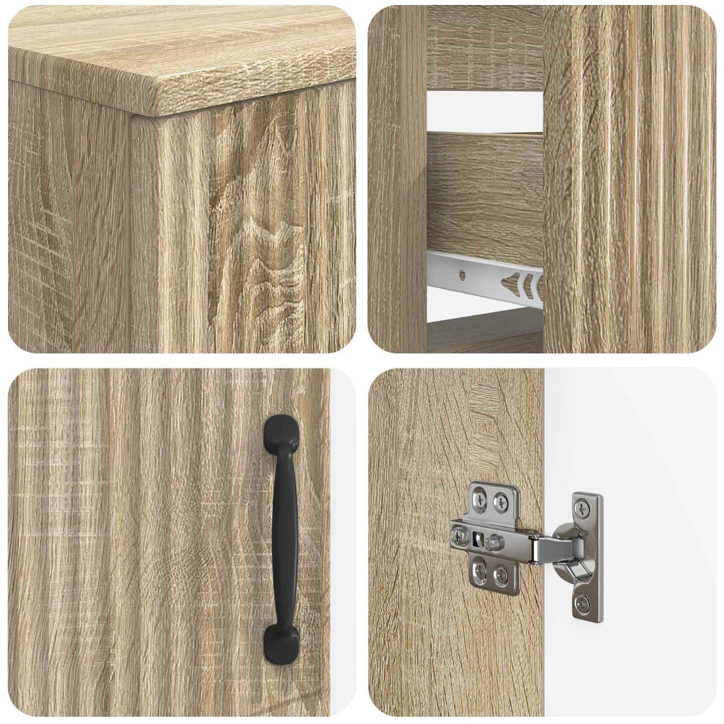 2-delige Badkamerkast Set HOORN Sonoma Eiken Bewerkt hout is nu te koop bij PeponiXL, paradijselijk wonen!